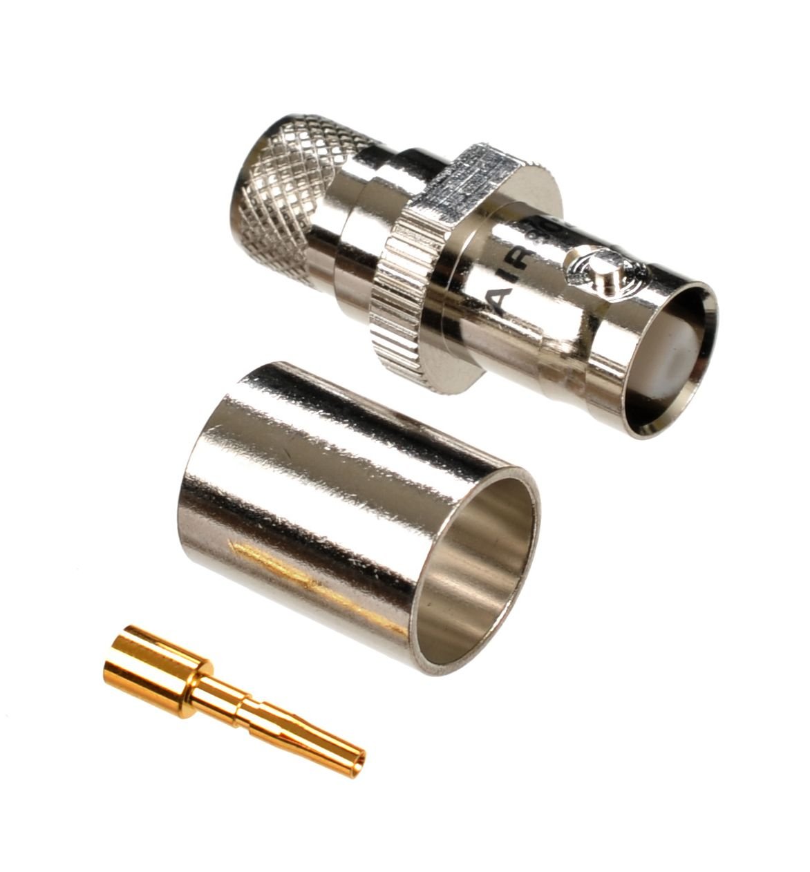 AIR802 BNC Female Crimp Connector for CA400, LMR400, RG8, Belden 9913 & 7810 Cables - Coaxial RF Antenna Connector for Ham Radio, CCTV & Networking Installations