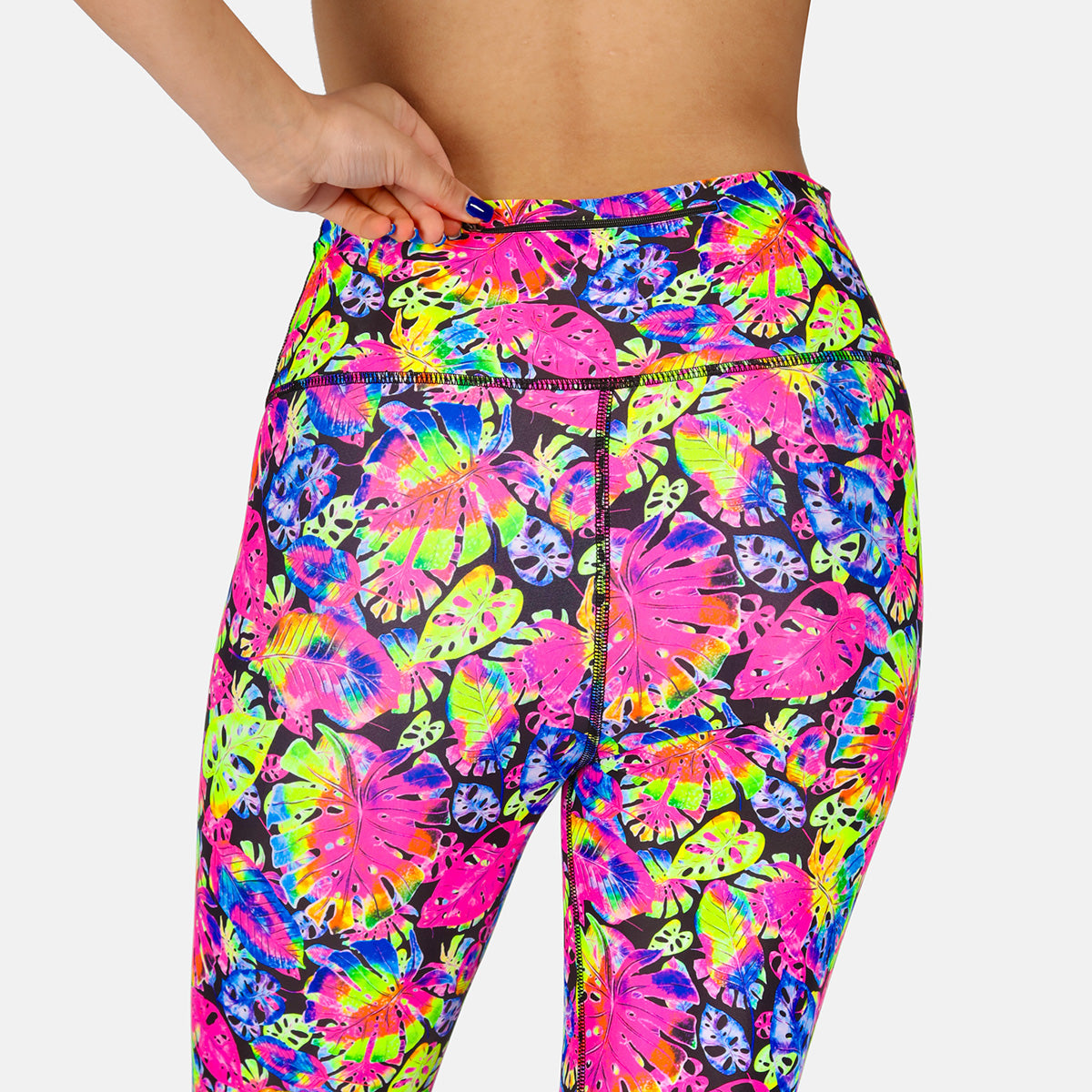 Women's Summer Palm Print Capri Pants - Lightweight, Stretchy & Comfortable for Beach, Vacation & Casual Wear