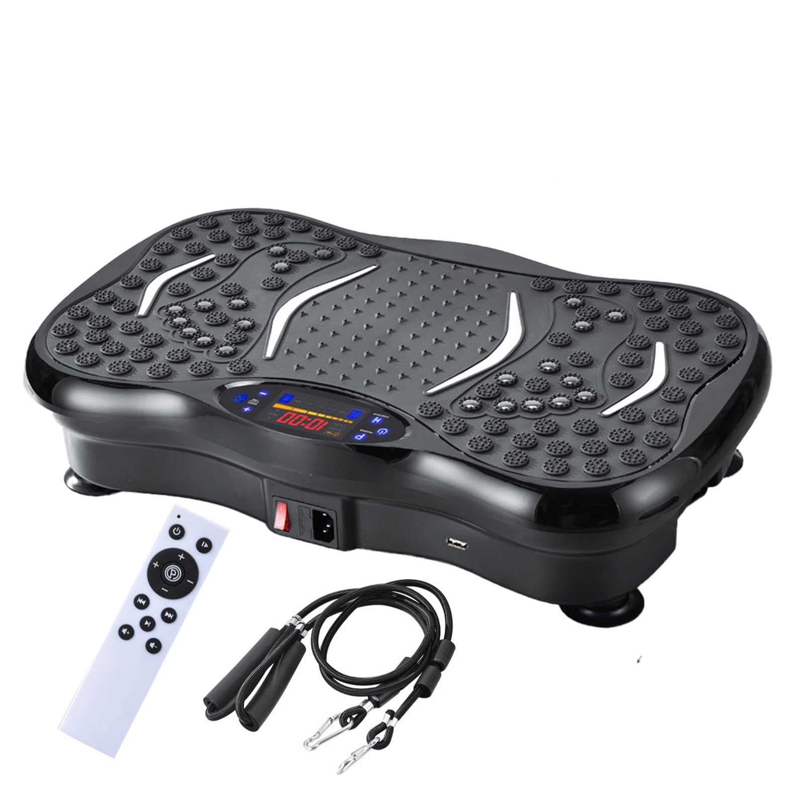 **Vibration Plate Exercise Machine for Weight Loss & Lymphatic Drainage - Adjustable Speed Whole Body Workout Equipment with Resistance Bands - Compact Vibration Platform for Home Gym & Fitness Training**    *(Perfect for Home Workouts, Toning Muscles, Improving Circulation & Relaxation After Exercise)*