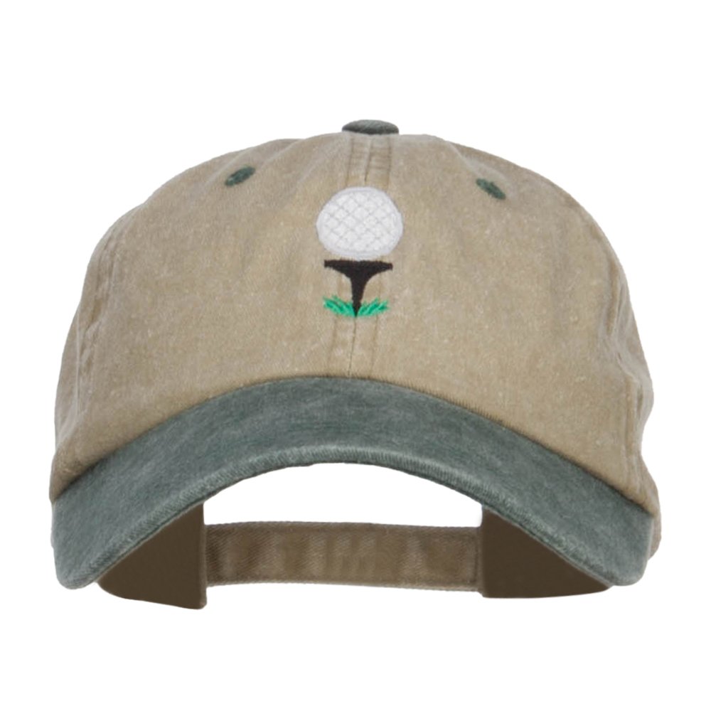 Golf Ball Tee Embroidered Washed Cap - Stylish Adjustable Dad Hat for Men & Women - Perfect for Golf, Outdoor Sports & Casual Wear