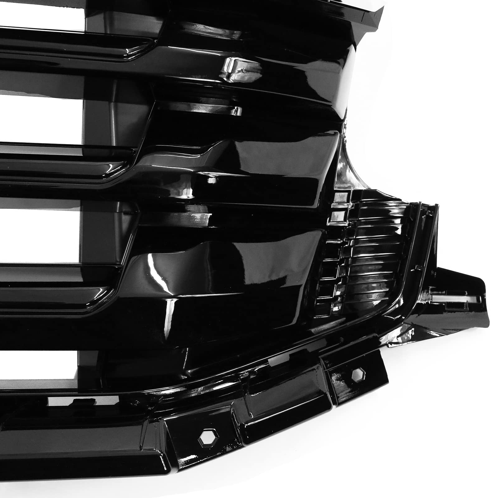 FREEMOTOR802 Compatible Front Grille for 2021-2023 Chevy Tahoe & Suburban - Chrome & Gloss Black Bumper Hood Grille Replacement with Lower Grill - Upgrade Your SUV's Style for Off-Road & Urban Driving