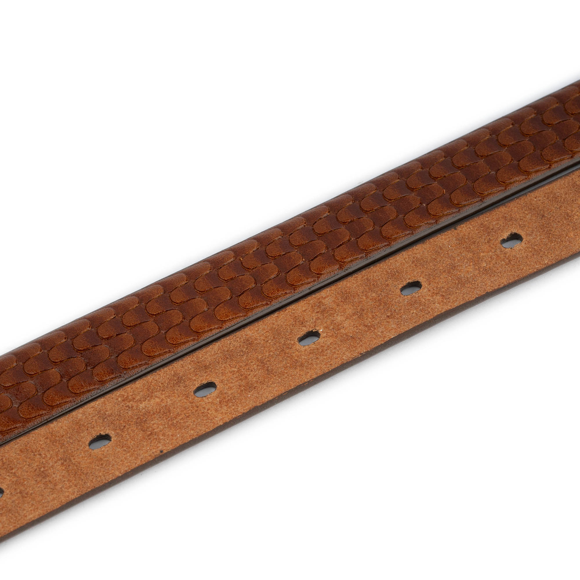 Montblanc Replacement Buckle - Brown Embossed Leather Women's Thin Belt Strap | Fashion Accessory for Office, Dress & Casual Outfits