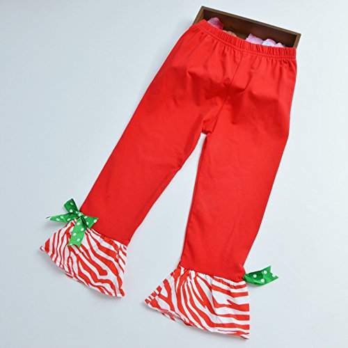 2-Piece Girls' Long Cotton Christmas Santa Pajama Set - Red Holiday Sleepwear for Toddlers (4-5T) - Perfect for Christmas Morning & Family Photos