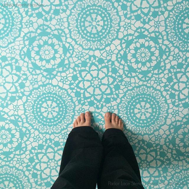 Parlor Lace Wall Stencil - Elegant Victorian Floral Pattern for DIY Home Decor, Wall Painting, and Interior Design Projects
