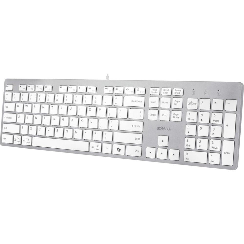 Adesso AKB 730UW USB-C Multi-OS Scissor Switch Keyboard with Copilot AI Hotkey - Perfect for Office, Gaming & Programming