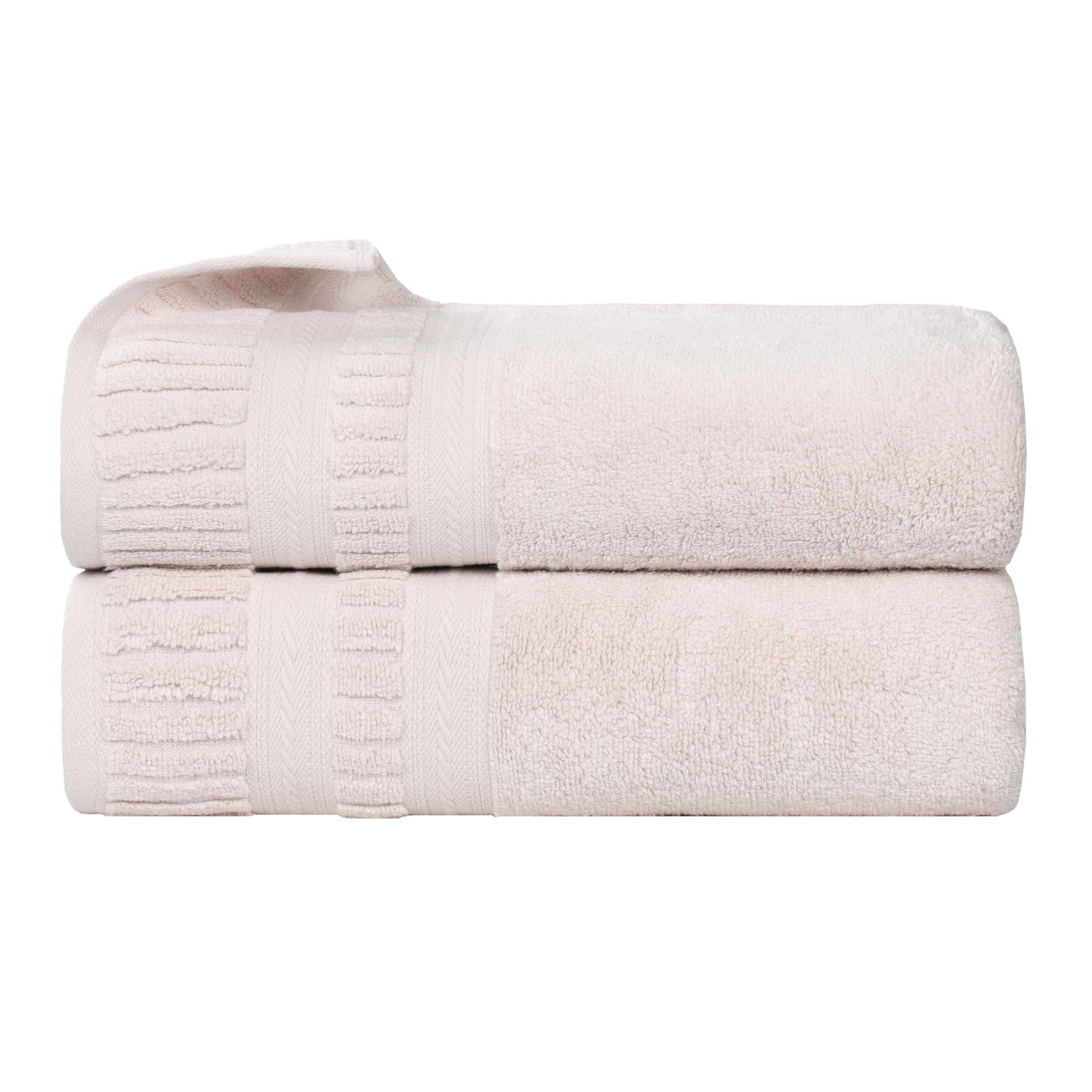 Venice Zero Twist Cotton Medium Weight Absorbent Bath Towels, Set of 2 - Ultra Soft & Quick Drying Towels for Spa, Gym & Luxury Bathroom