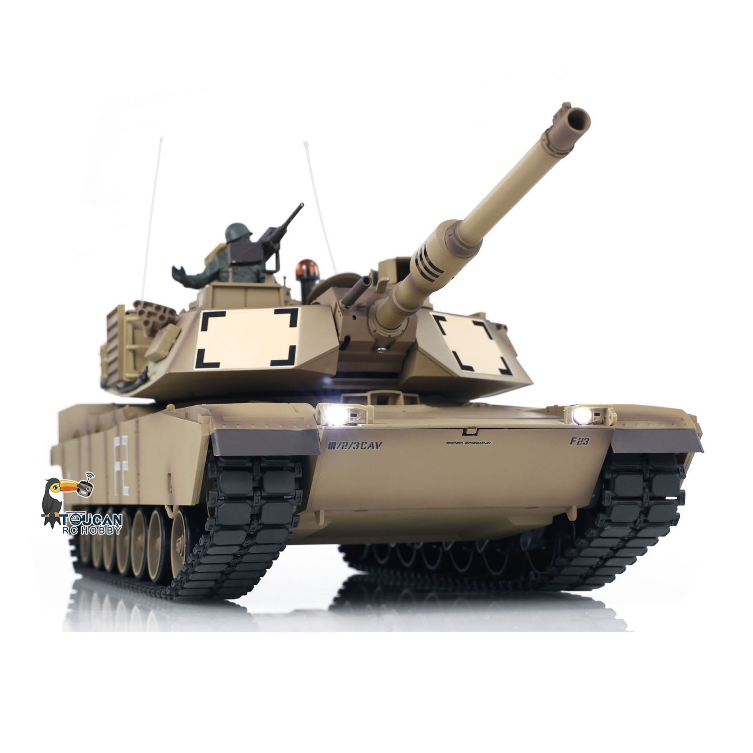 2.4Ghz Henglong 1:16 Scale 7.0 Plastic M1A2 Abrams RC Tank with Barrel Recoil - RTR 3918 Model 340 Turret Armored Vehicle - Perfect for Military Enthusiasts & RC Hobbyists (Battle Simulation & Collectible Display)