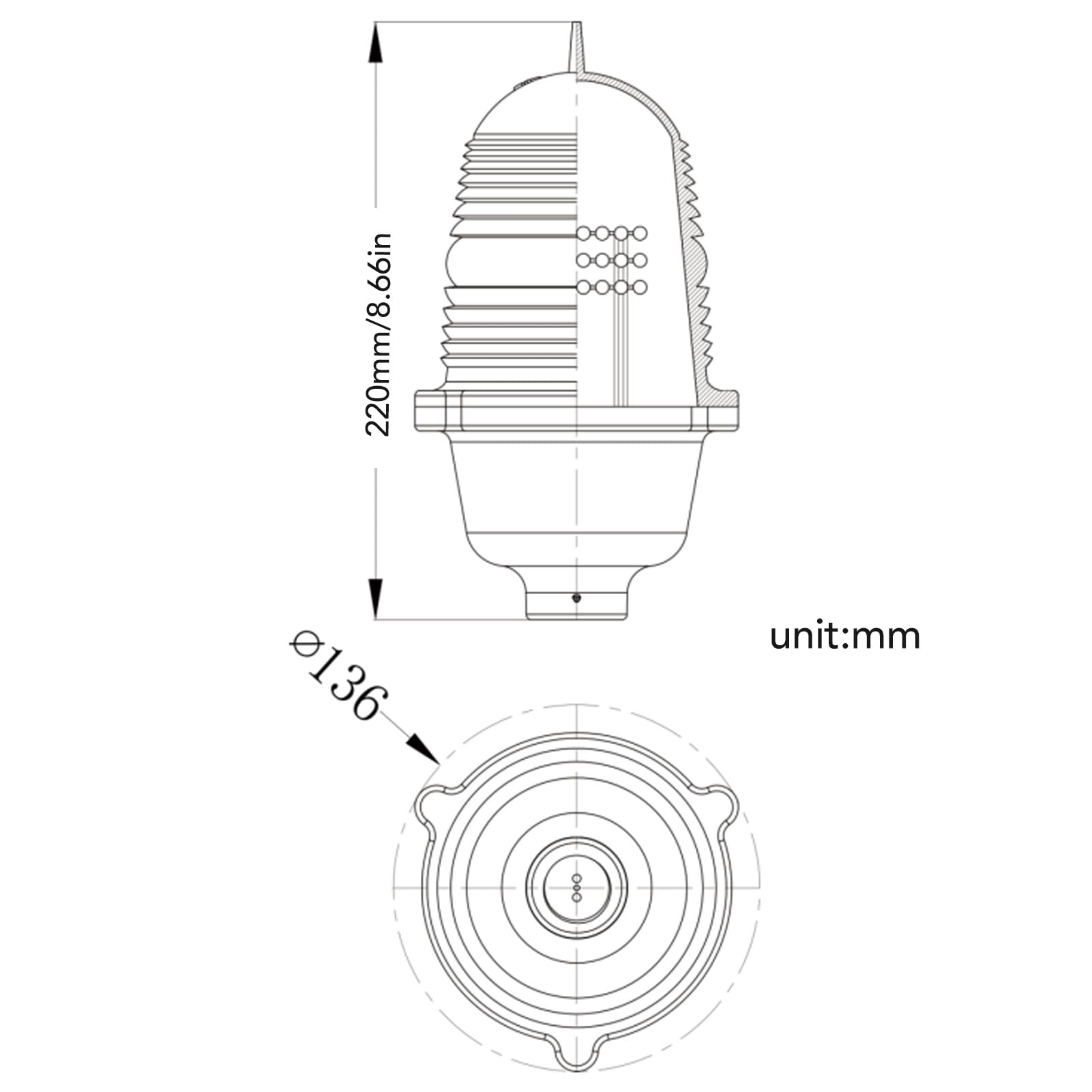Super Bright Adjustable Tower Aviation Obstruction Light - Impact Resistant FAA Compliant Red Warning Light for Marine Boats, Buildings & Wind Turbines (AC110V Constant On) - Ideal for Night Navigation Safety & High-Risk Area Visibility