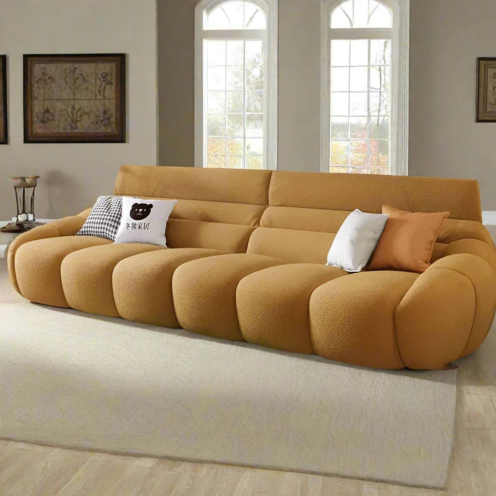 Mid Century Modern Lazy Couch Sofa Set - 3-Piece Living Room Furniture for Relaxing & Lounging - Perfect for Small Spaces, Apartments and Cozy Home Decor