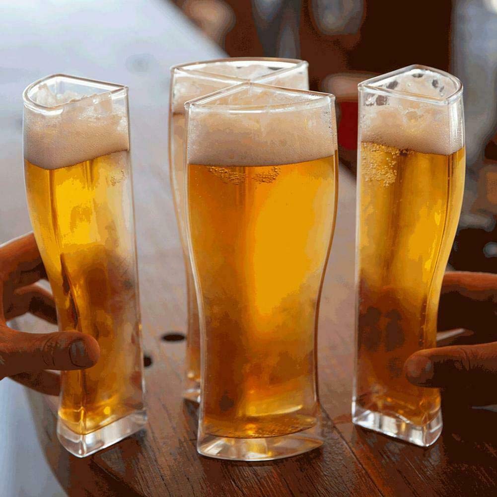 Wollet Super Schooner Beer Glasses - 4-Piece Separable Large Capacity Thick Glass Mug Set - Transparent Barware for Club, Party & Home Use - Perfect for Beer, Cocktails and Cold Beverages