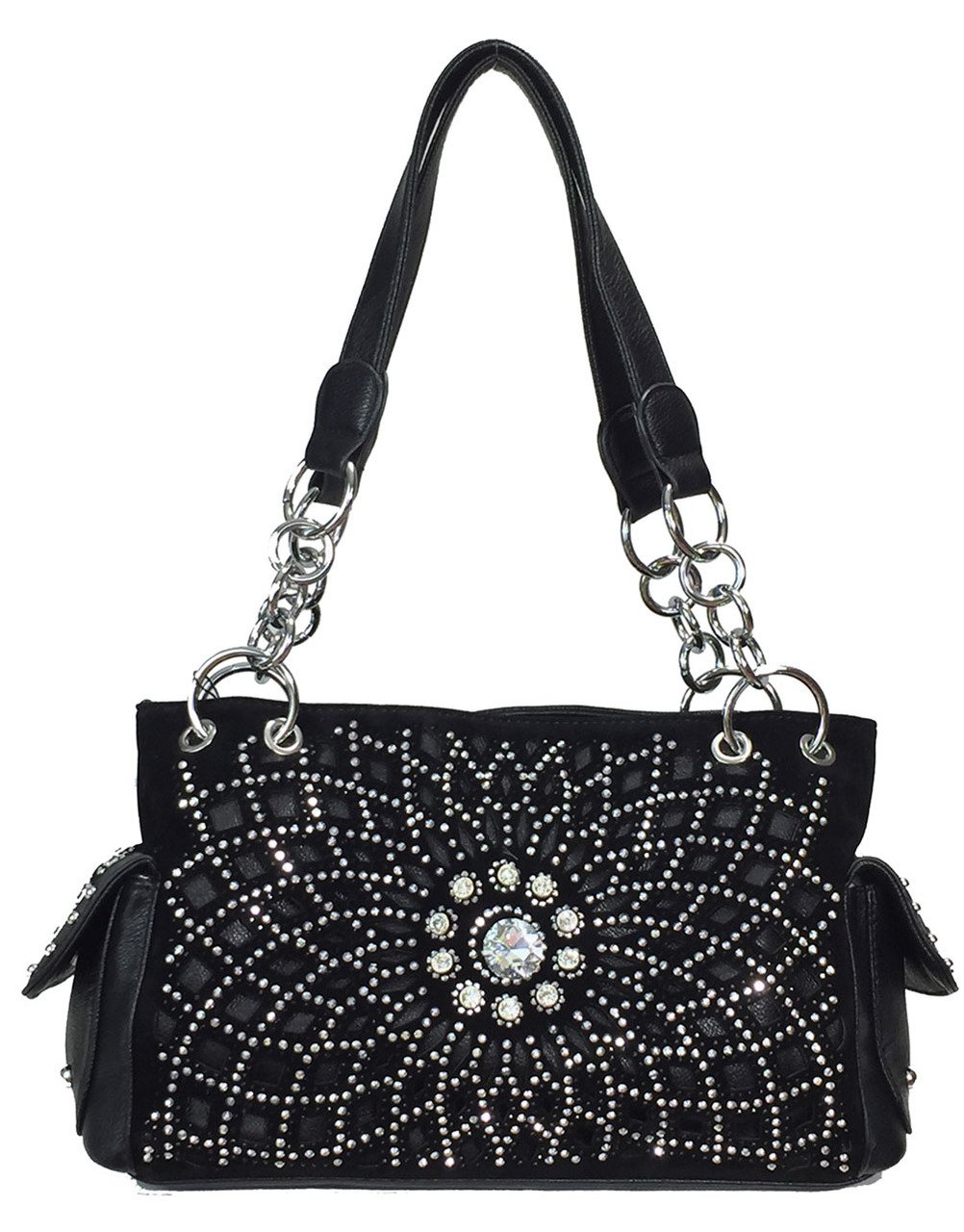 Zzfab Rhinestone Western Handbag for Women - Stylish Starburst Concealed Carry Purse - Perfect for Everyday Use, Parties, and Western-Themed Events