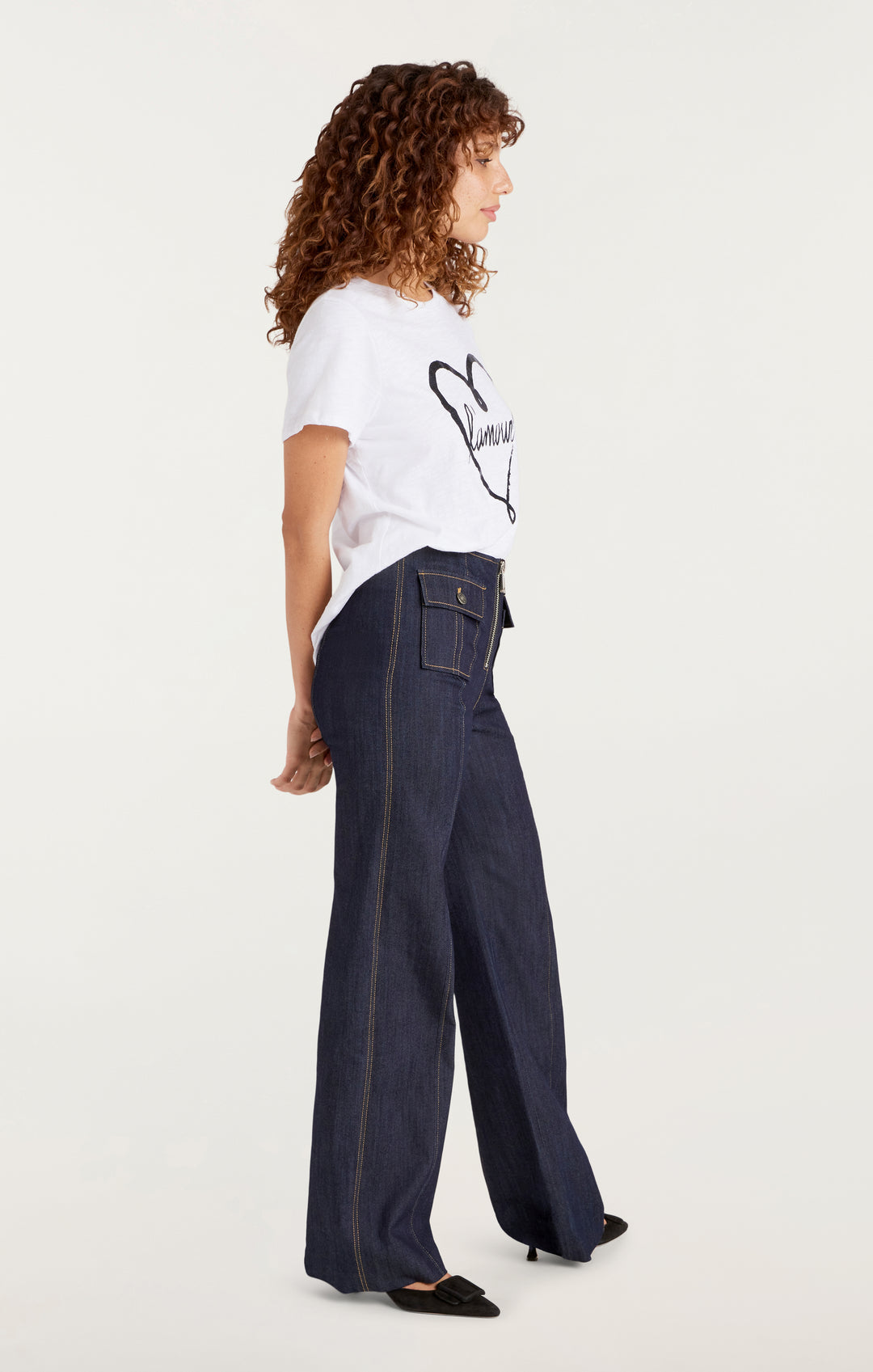 Cinq à Sept Doodled L'amour Tee - Women's Romantic Graphic T-Shirt for Casual Outfits & Date Nights | Trendy Love-Themed Top for Everyday Wear