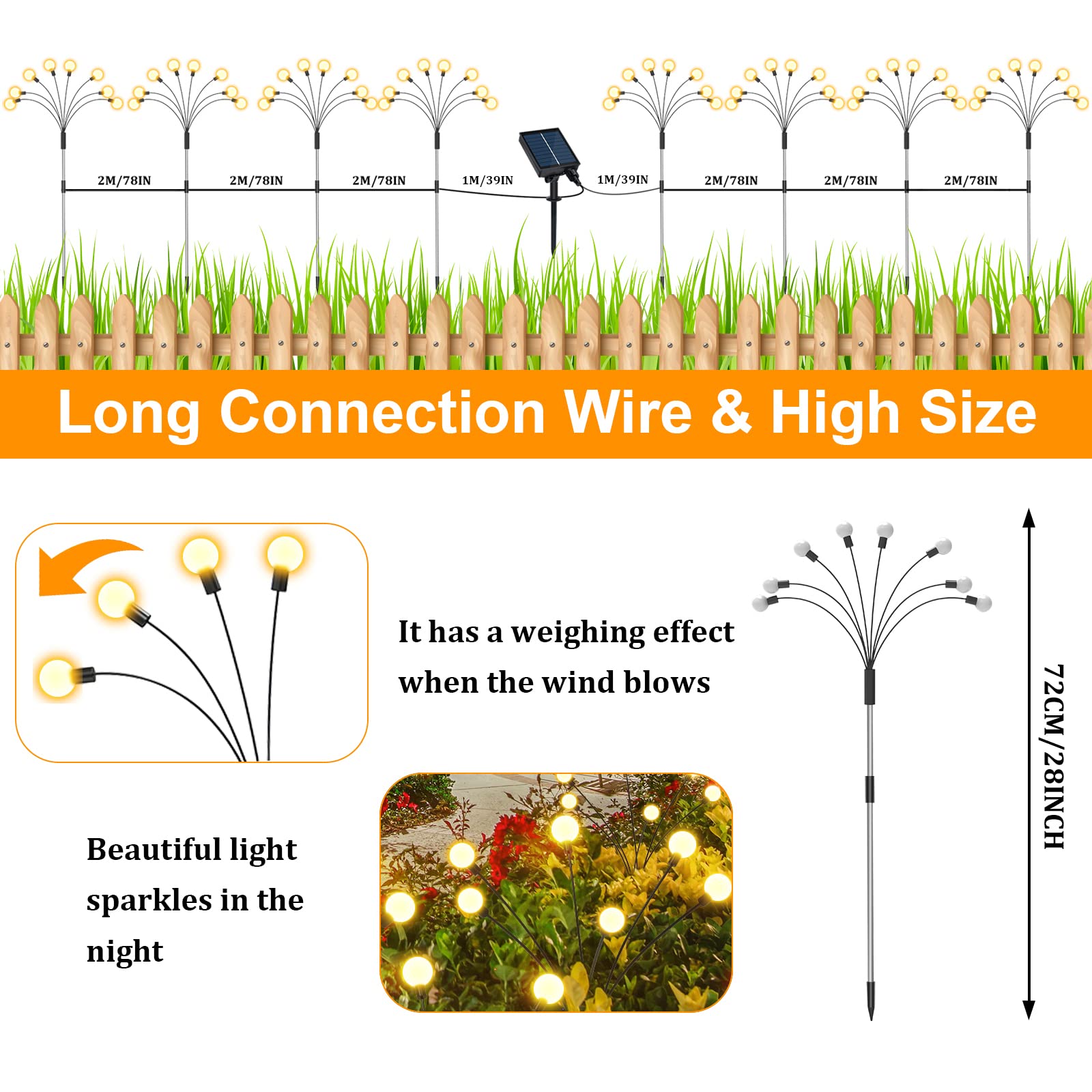 8 Pack Solar Firefly Lights Outdoor - Remote Control, 8 Flashing Modes, 20H Working Time - Waterproof Garden Lights for Pathway, Yard, Patio Decor - Perfect for Parties, Weddings & Landscape Lighting