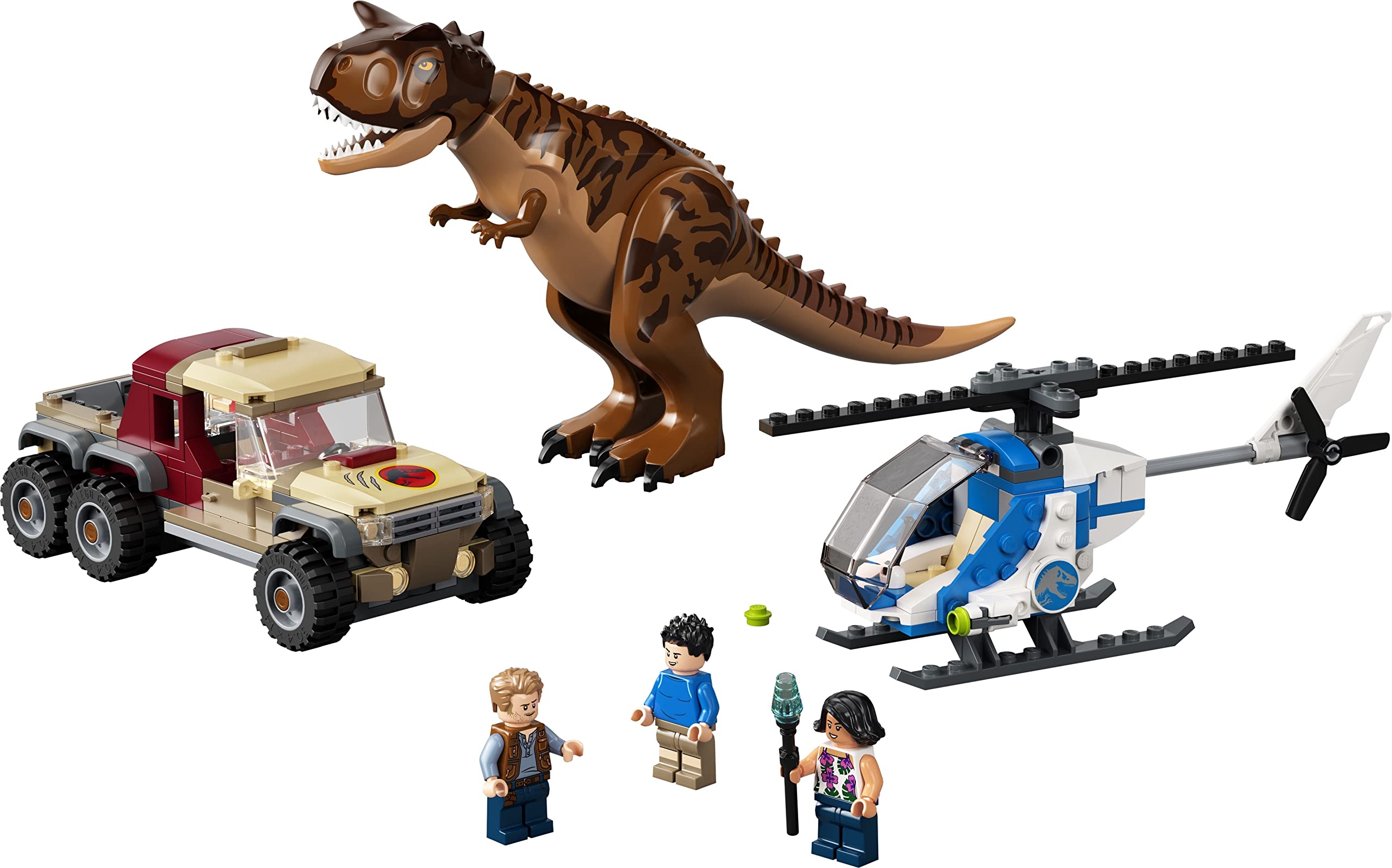 LEGO 76941 Jurassic World Carnotaurus Dinosaur Toy Building Set with Helicopter & Car, Dino Construction Kit for Kids Ages 7+ - Perfect for Jurassic World Fans, Creative Play & STEM Learning