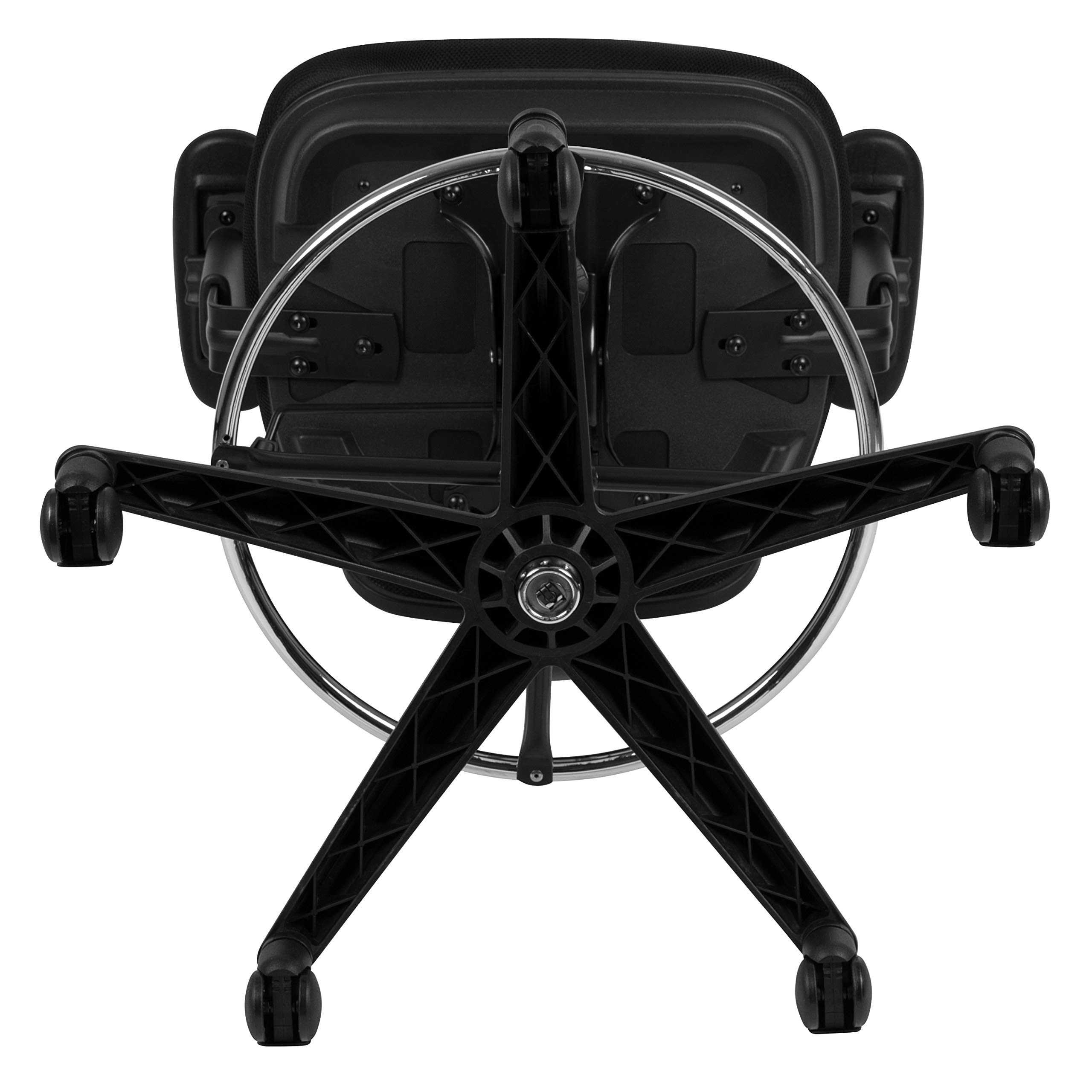 Ergonomic Adjustable Mid-Back Drafting Chair with Black Mesh Backrest & Black Frame - Perfect for Office, Home Workspace, and Computer Desk Task Chair
