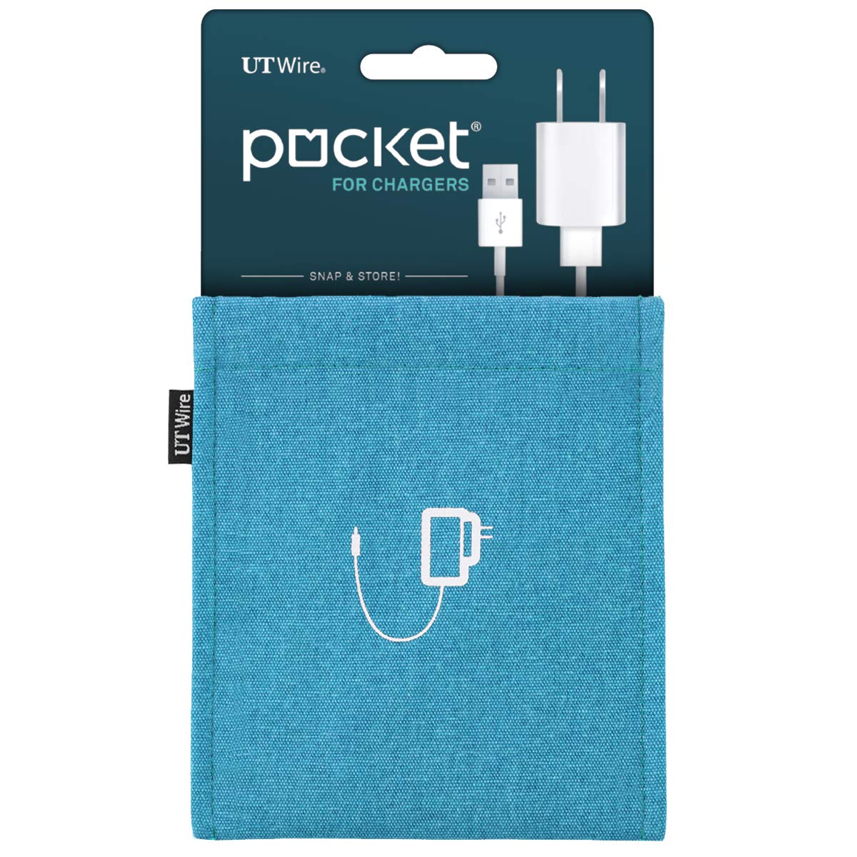 Portable Snap & Store Mobile Charger Case Pouch - Blue | Compact Phone Accessory Organizer for Travel, Work & Daily Commute | Compatible with Most Smartphones