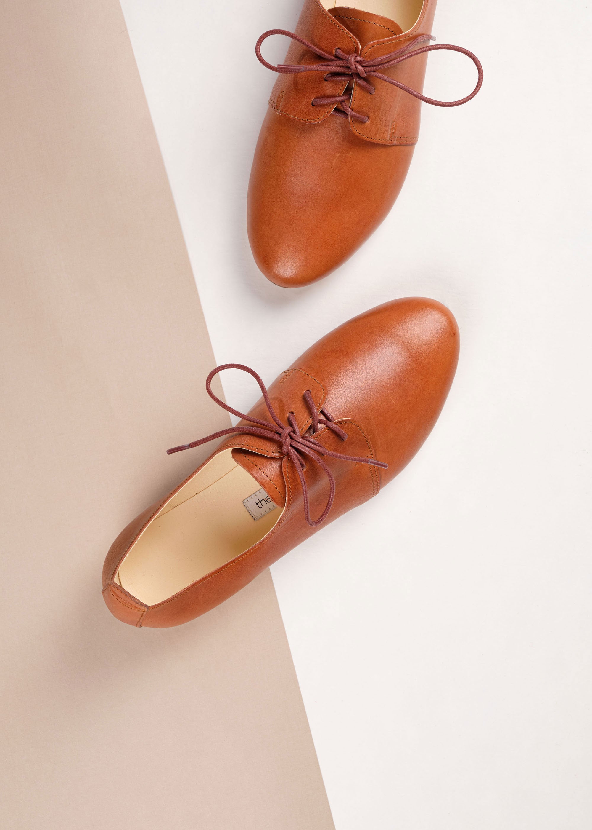AMIRA Women's Cognac Brown Oxford Shoes - Classic Comfort for Work, Office & Casual Wear