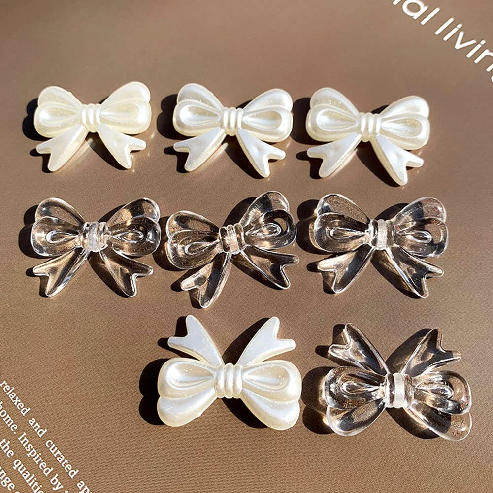 40pcs 21x29mm Flat Back Acrylic Bowknot Beads for DIY Jewelry Making, Scrapbooking, Craft Projects - Perfect for Necklaces, Bracelets, Home Decor & Gift Wrapping