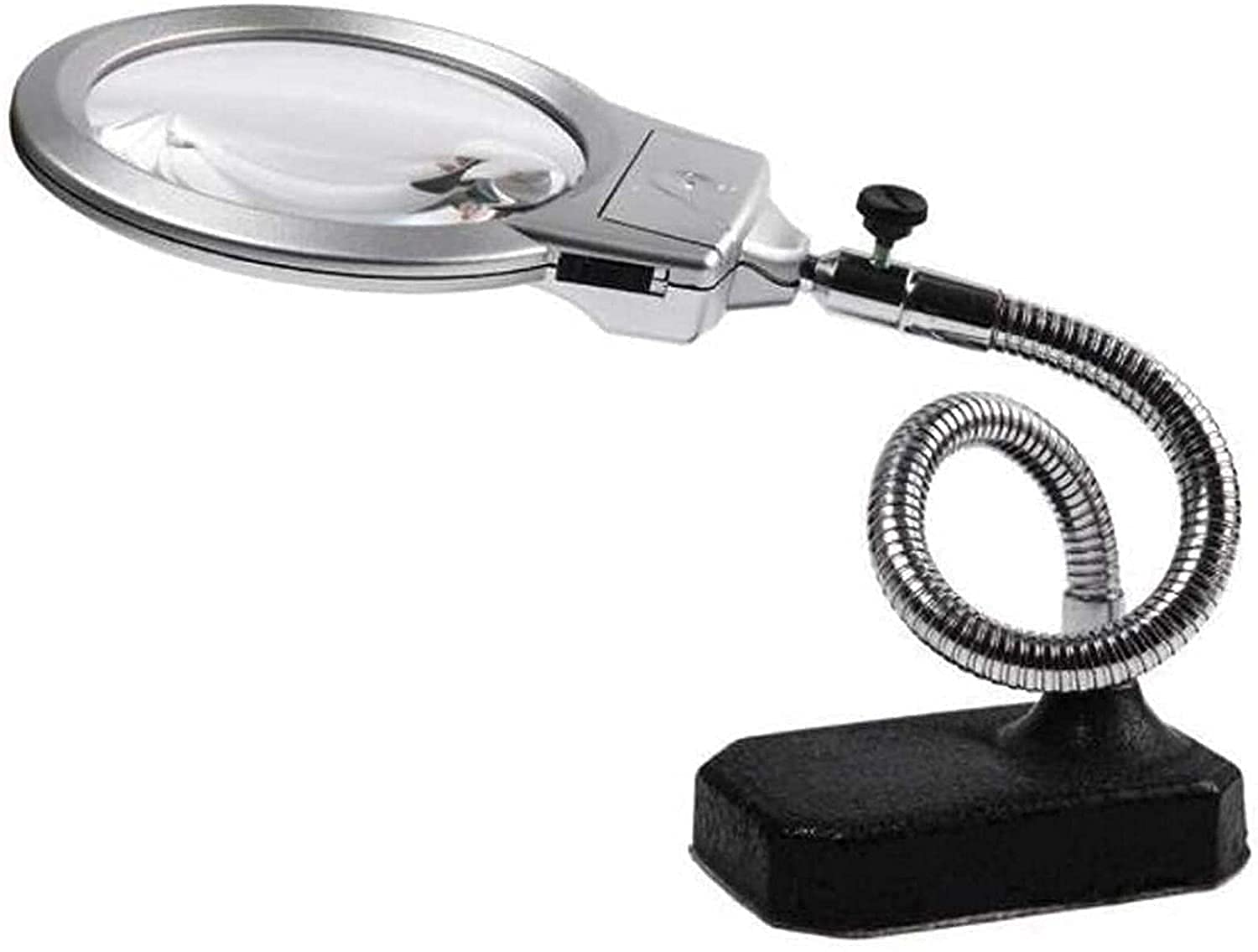 2X & 5X Magnifying Glass with LED Light - Hands-Free Illuminated Desk Stand Magnifier for Reading, Crafts, Jewelry Making & Watch Repair - Perfect for Hobbyists & Professionals