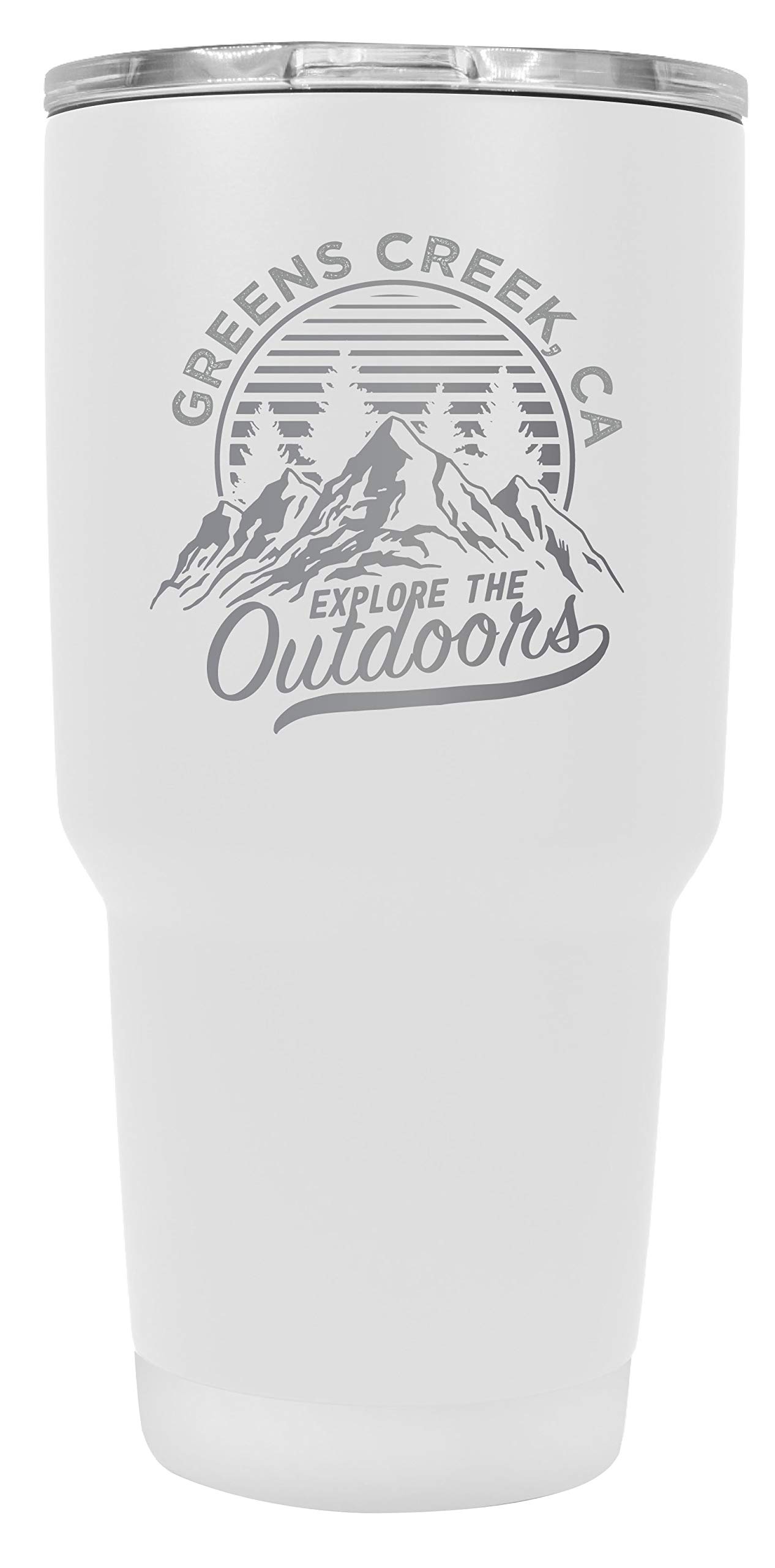 R&R Imports Greens Creek California Souvenir - Laser Engraved 24oz Insulated Stainless Steel Tumbler, White - Perfect for Travel, Camping & Outdoor Adventures
