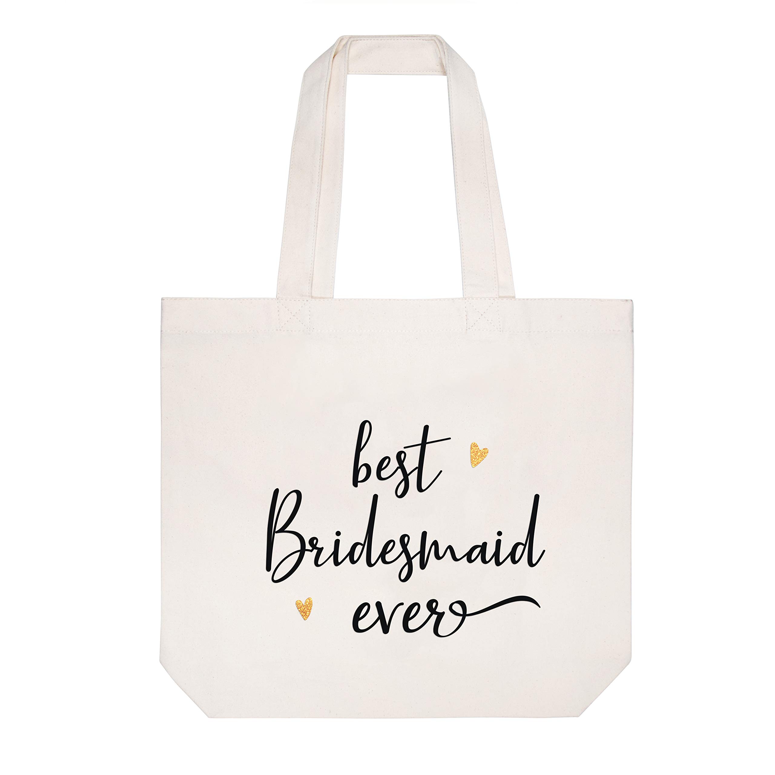 CARAKNOTS Women's Canvas Tote Bag - Best Bridesmaid Gift for Wedding & Bridal Shower - Cotton Reusable Shopping Bag - Perfect for Bachelorette Parties, Beach Trips & Daily Use