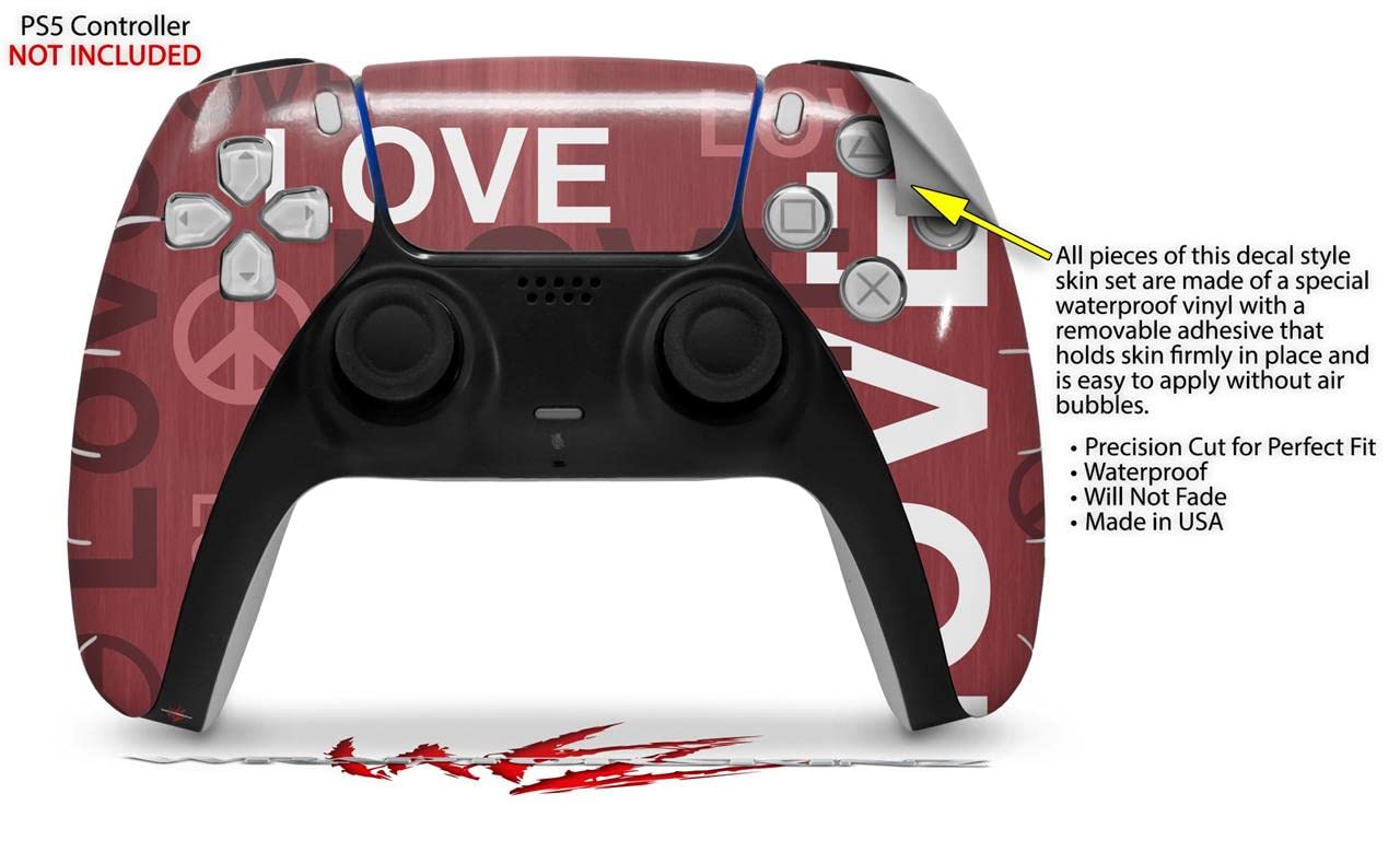 PS5 DualSense Controller Skin Wrap - Love & Peace Pink for Gaming Protection