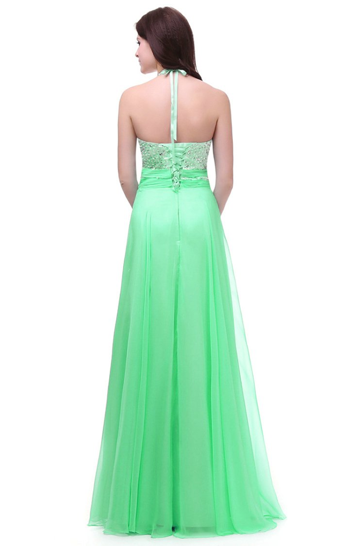 Elegant Long Chiffon Beaded Bridesmaid Dress for Women - Perfect for Prom, Wedding Party & Formal Occasions