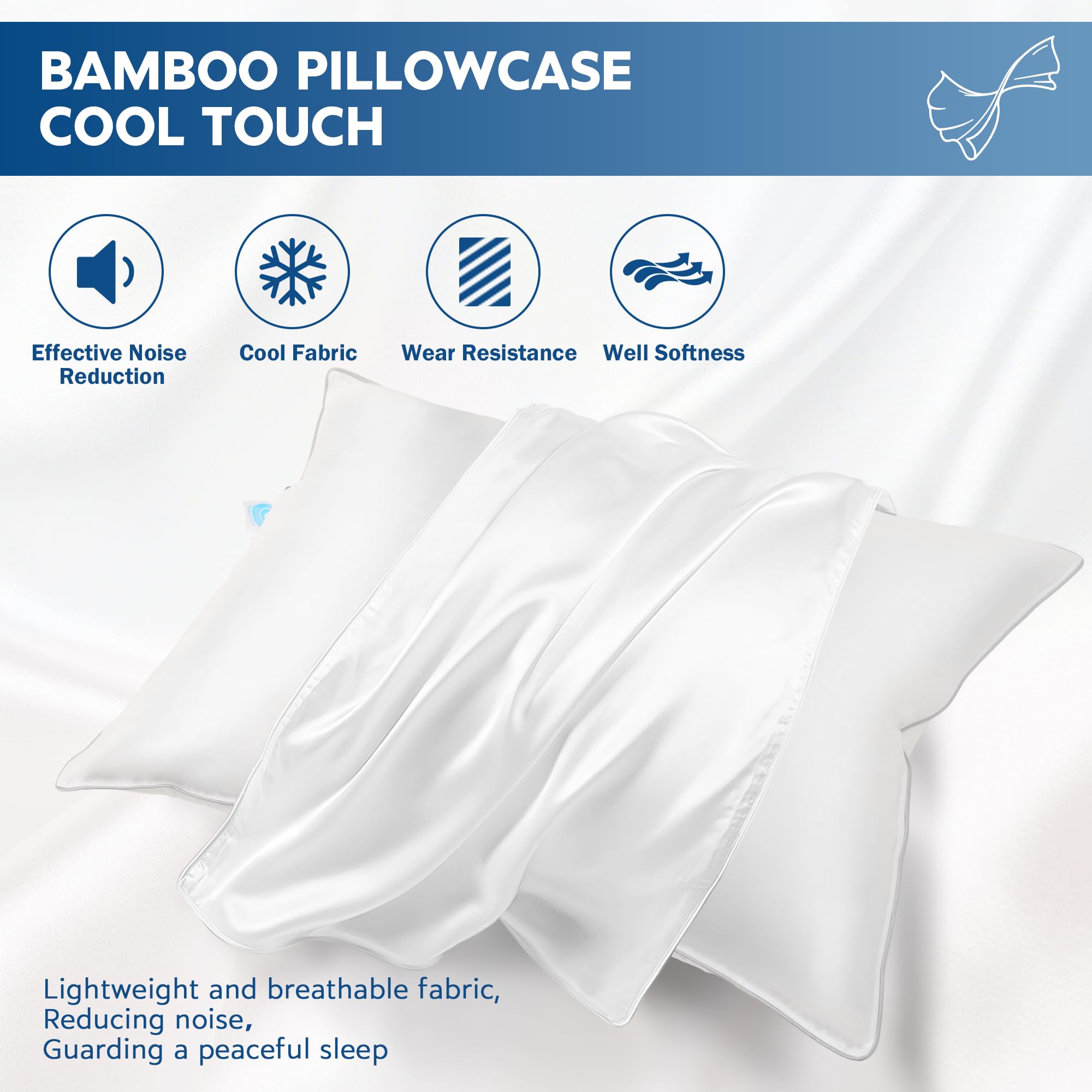 Luxury 750 Fill Power White Goose Down Pillow - Natural Hotel Quality Sleeping Pillow for Back, Side & Stomach Sleepers - Hypoallergenic & Breathable with Premium Pillowcase - Perfect for Bedroom, Guest Room & Travel (Standard 20