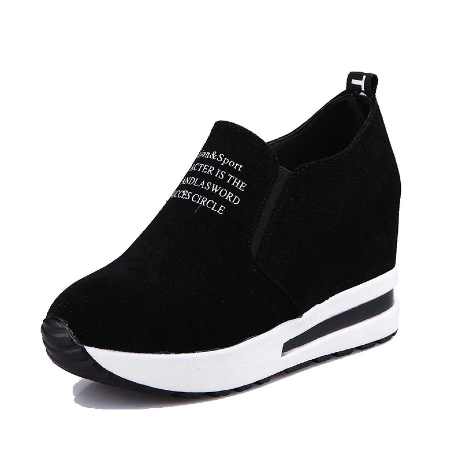 Women's Hidden Wedge Sneakers & Ankle Booties - Stylish Slip-On Platform High Top Fashion Athletic Shoes for Casual Wear, Work & Running