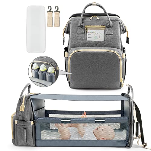 Kompoll Diaper Backpack - Large Baby Bag with Changing Station for Travel & Walks