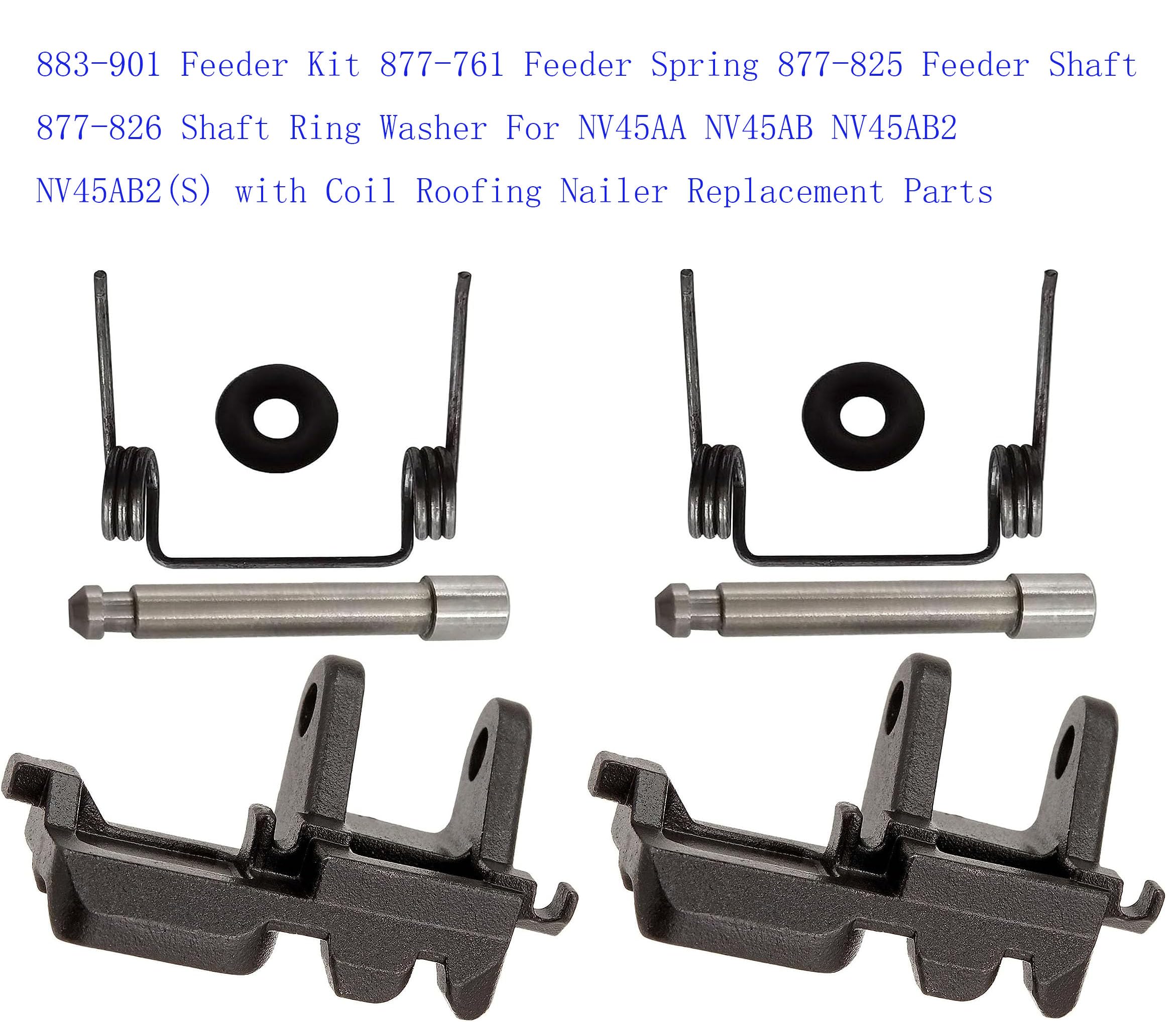 **883-901 Feeder Kit, 877-761 Feeder Spring, 877-825 Feeder Shaft, 877-826 Shaft Ring Washer Replacement Parts for NV45AA NV45AB NV45AB2 NV45AB2(S) Coil Roofing Nailer – 2 Pack – Durable Repair Kit for Roofing & Construction Projects**