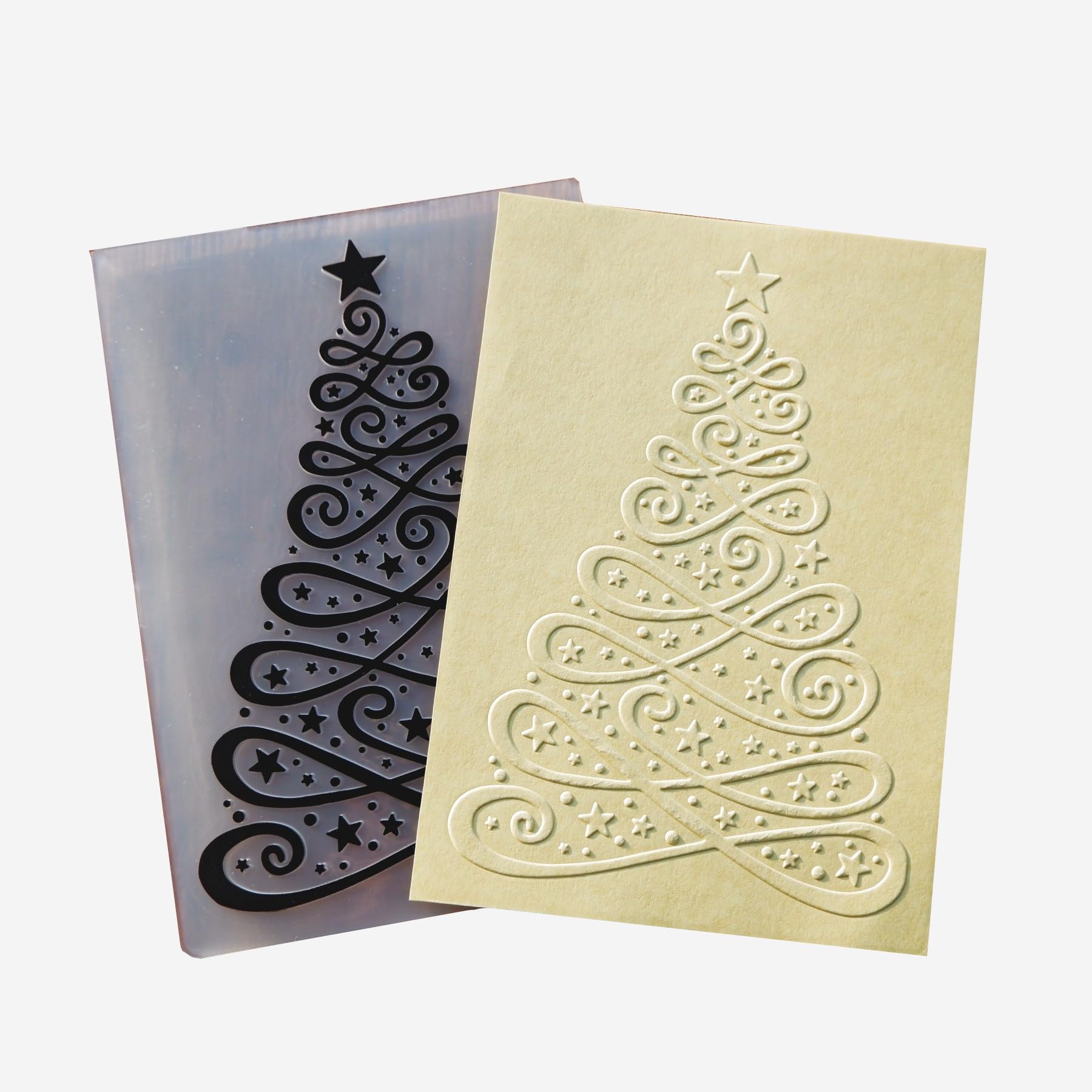 3D Christmas Tree Texture Plastic Embossing Folders for Card Making, Scrapbooking & DIY Crafts (5.82x4.13 Inch) - Perfect for Holiday Cards, Journals, Photo Albums & Handmade Decorations