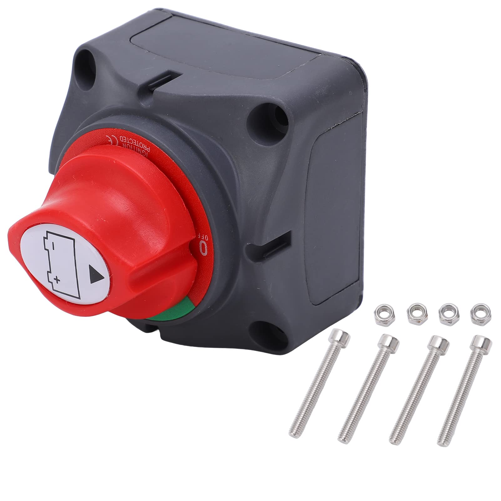 Uxsiya 12V-48V High Current Battery Disconnect Switch - 1500VAC/1min ABS Master Switch with Screw for Cars, Trucks, RVs & Marine Applications - Perfect for Vehicle Storage, Maintenance and Emergency Power Cutoff