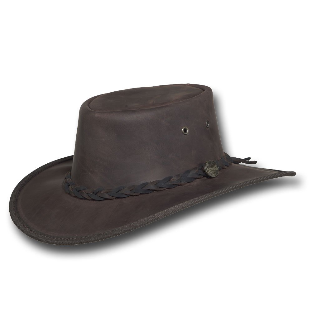 Barmah Hats Squashy Bronco Leather Hat - Genuine Leather Cowboy Hat for Men & Women - Perfect for Outdoor Adventures, Rodeos, and Country Music Festivals