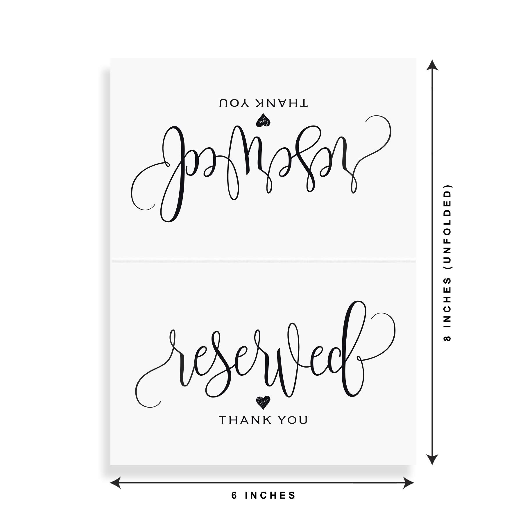 Elegant Reserved Signs for Wedding - 4x6 Table Cards, 10-Pack | Perfect for Seating Arrangements & Reception Decor | Bliss Paper Boutique