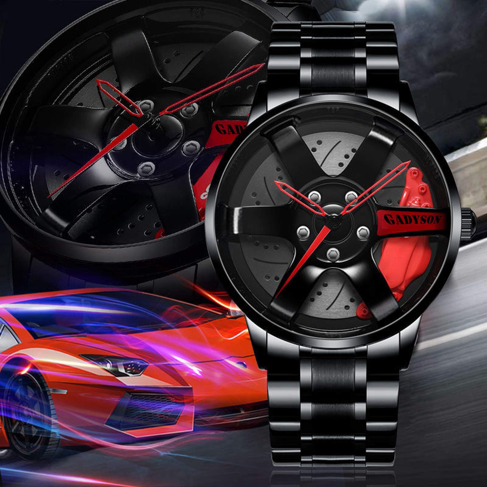 Men's & Women's Sport Mesh Wheel Quartz Watch - 28mm Fashionable Car & Hub Rim Design - Perfect for Casual Wear, Work & Outdoor Activities