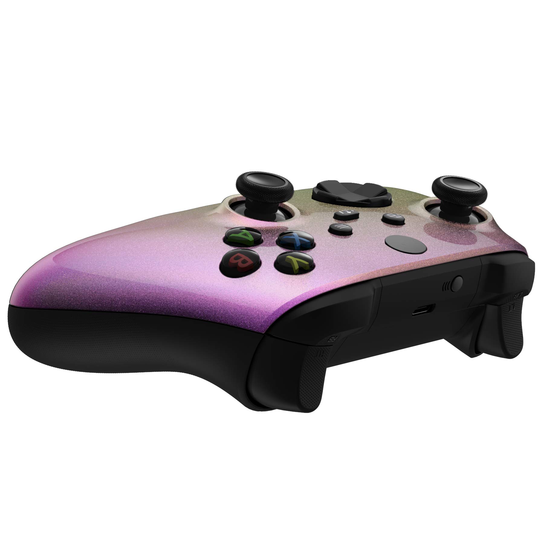 eXtremeRate Glossy Front Case for Xbox Core Controller - DIY Replacement Shell Cover Accessory Kit for Xbox Series X/S Controller Model 1914 (Gold Red) - Perfect for Gaming, Customization & Controller Repair - No Controller Included