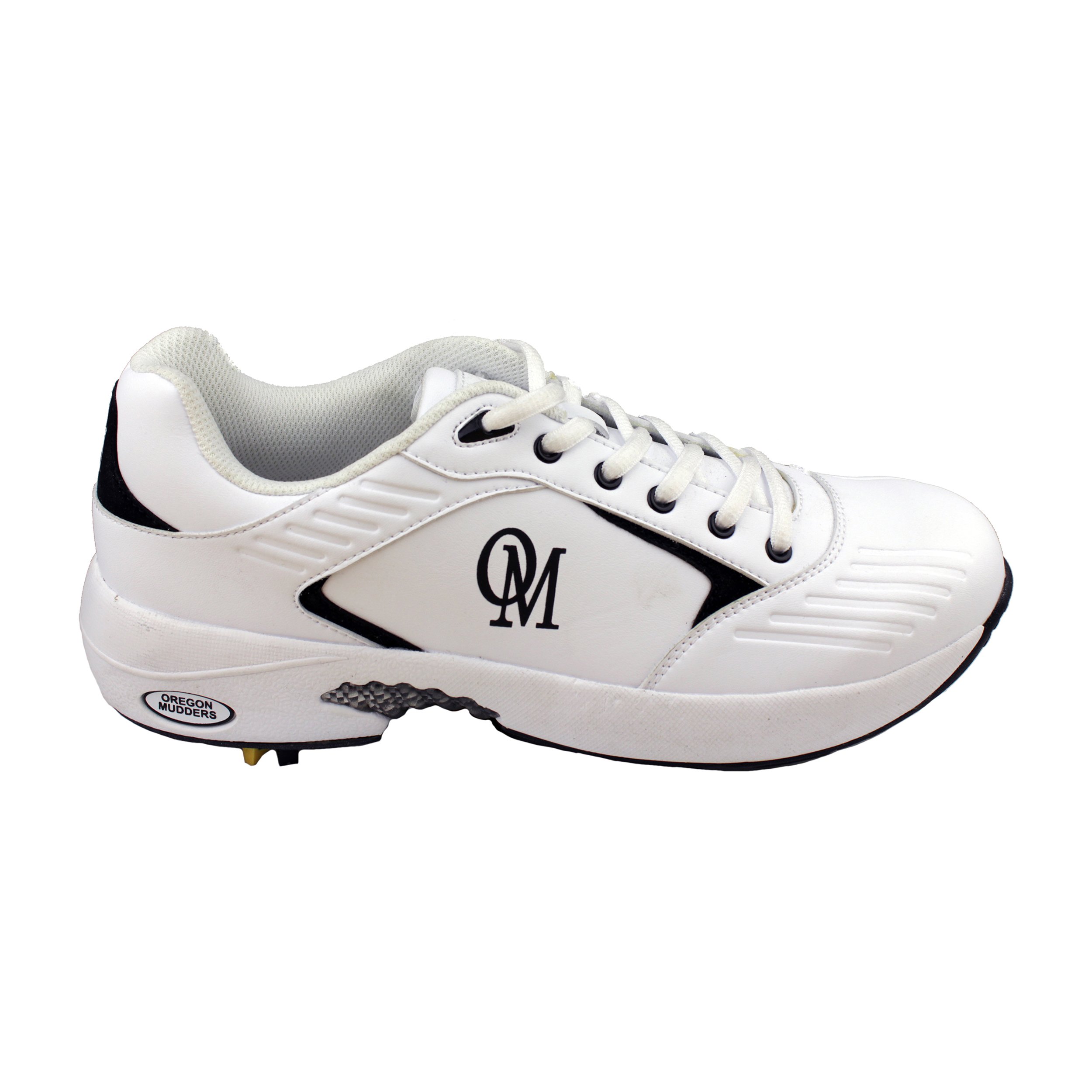Men's MCA400 Spiked Golf Shoes - Breathable Athletic Sneakers for Golfing - Size 7.5 US (White) - Perfect for Golf Course, Driving Range & Outdoor Sports
