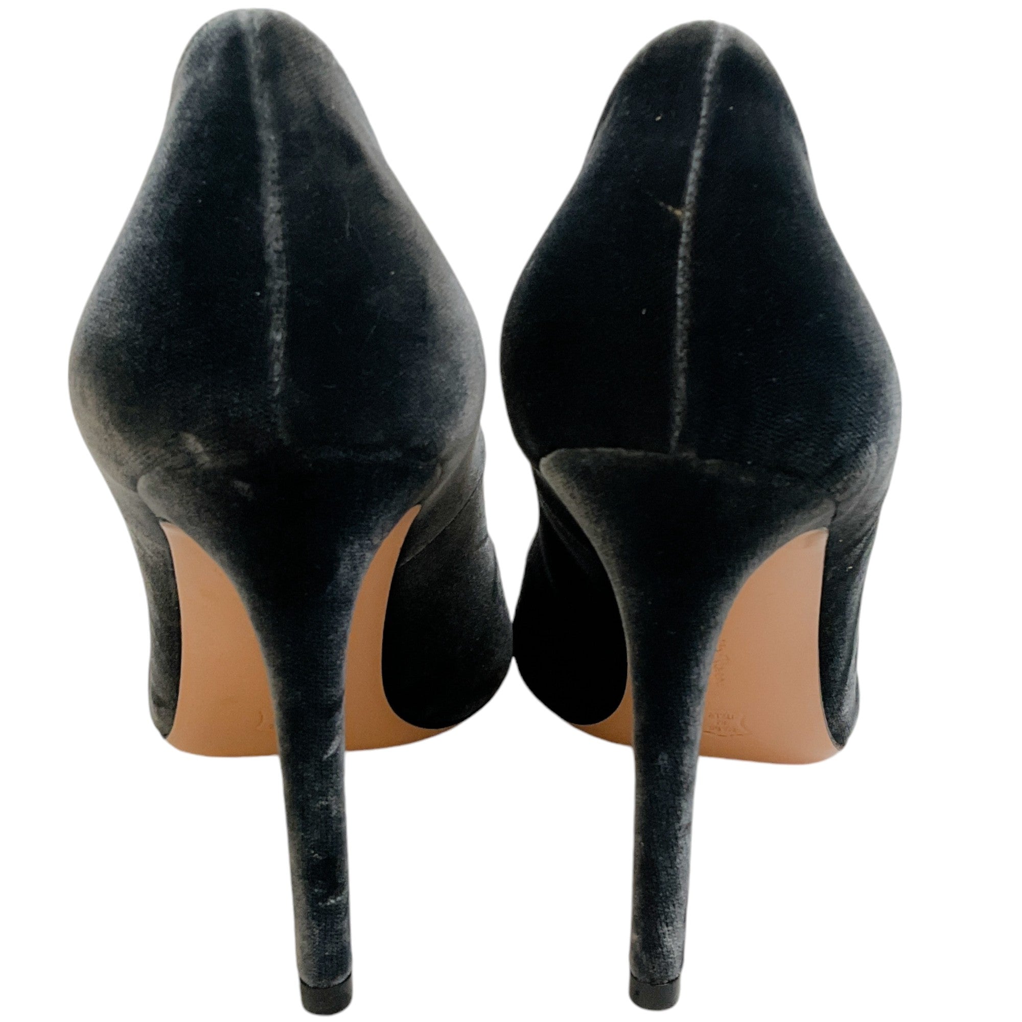 Gianvito Rossi Women's Velluto Grey Velvet 105mm Heel Pumps - Elegant High Heels for Evening Parties, Weddings & Formal Events