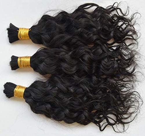 Bulk Brazilian Virgin Remy Human Hair Extensions - 3-Piece Loose Deep Wave Bundles (10/12/14 Inches, Color #2) for Braiding & Styling | DHL Fast Free Shipping | Perfect for Salon Use, Protective Styles & Everyday Wear