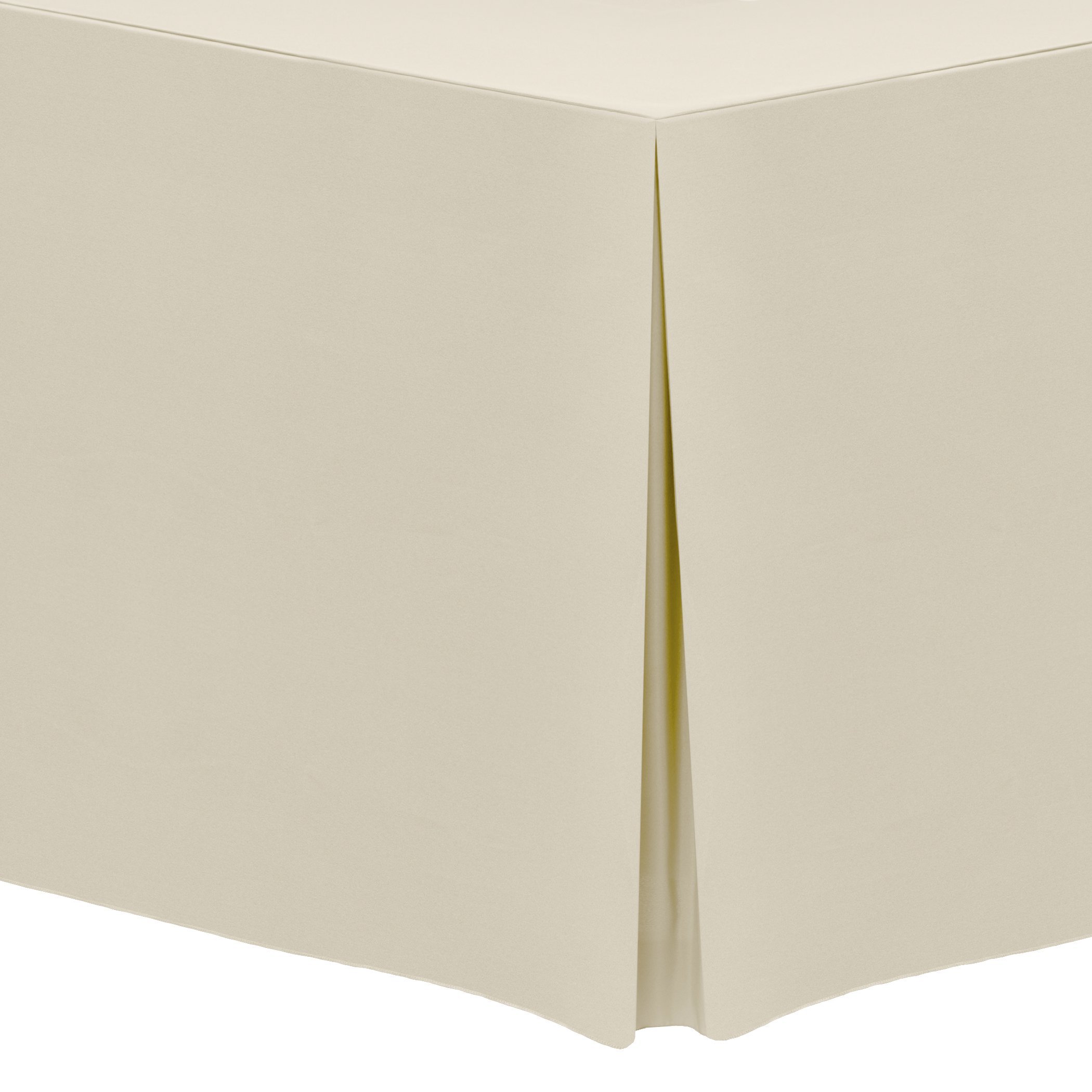 Premium 8 ft. Polyester Fitted Tablecloth - Fits 18 x 96-Inch Rectangular Banquet & Folding Tables (36