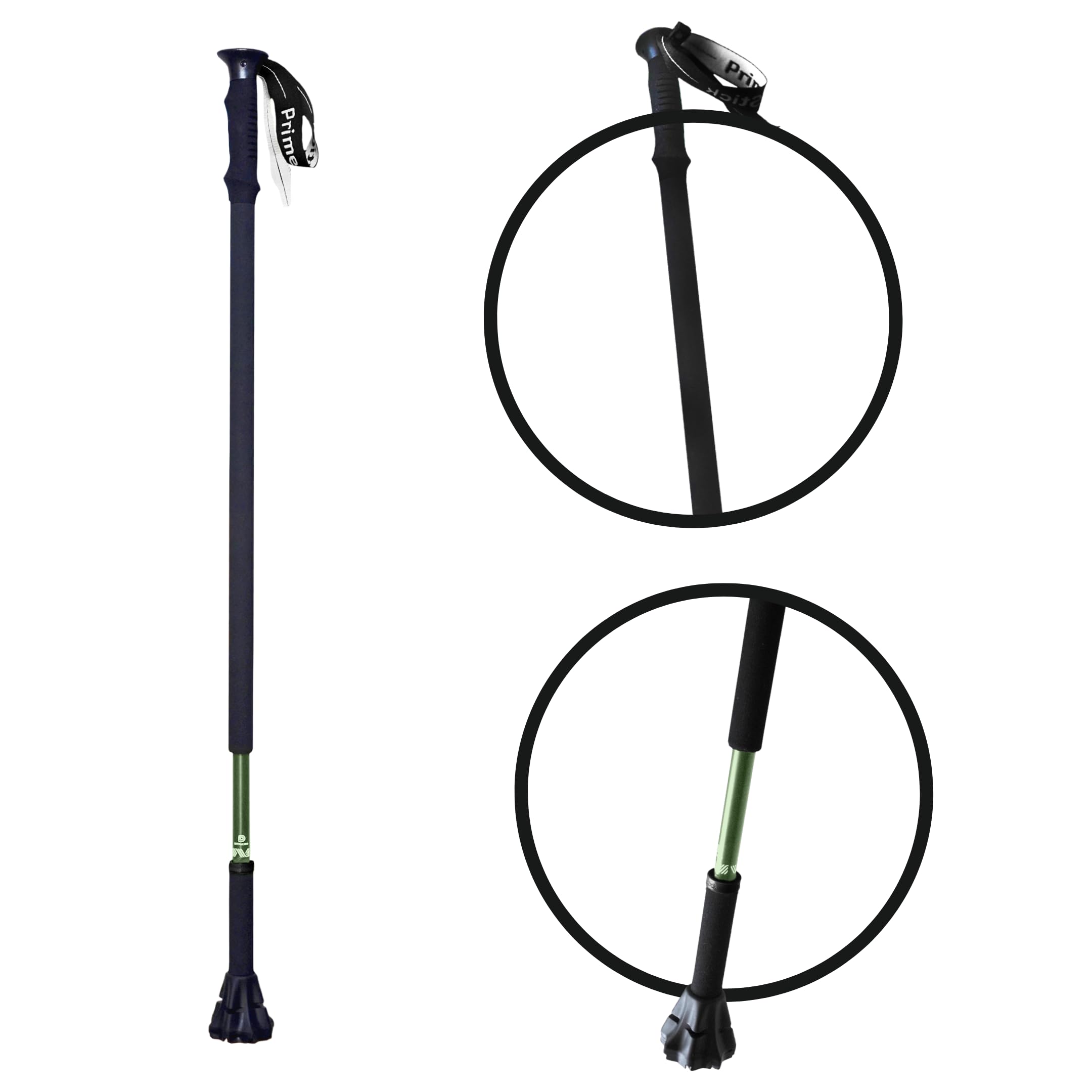 Dynamo Prime Stick - 3-in-1 Adjustable Walking Cane with Foam Grip | Trekking Pole & Posture Support Cane | Lightweight Stability Stick for Hiking, Elderly Support & Outdoor Activities