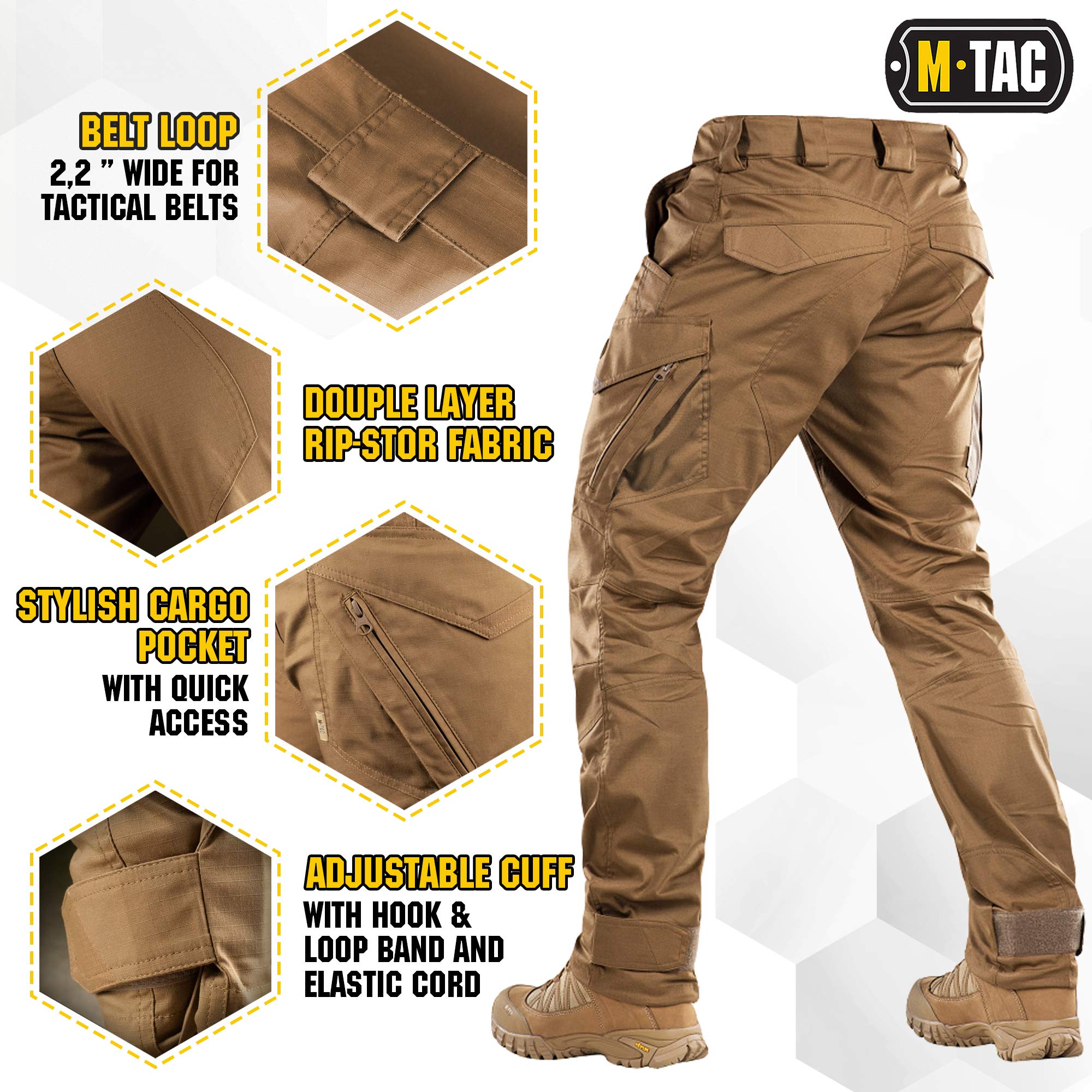 Aggressor Flex Men's Tactical Cargo Pants - Durable Cotton Work Pants with Multiple Pockets for Outdoor, Hiking & Military Use
