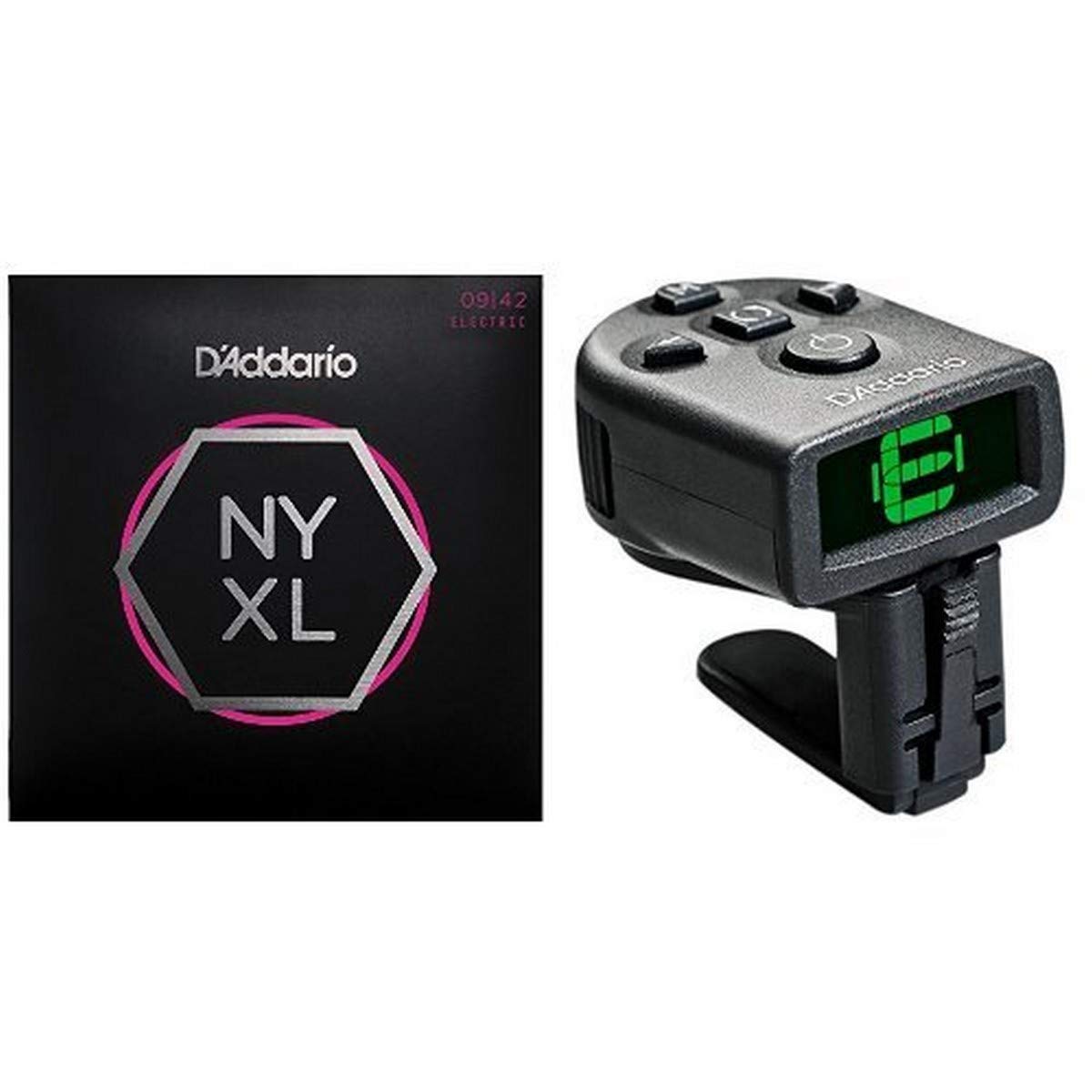 D'Addario NYXL Extra Light Acoustic Guitar Strings with NS Micro Clip-On Tuner Bundle - Perfect for Beginners, Travel & Live Performances
