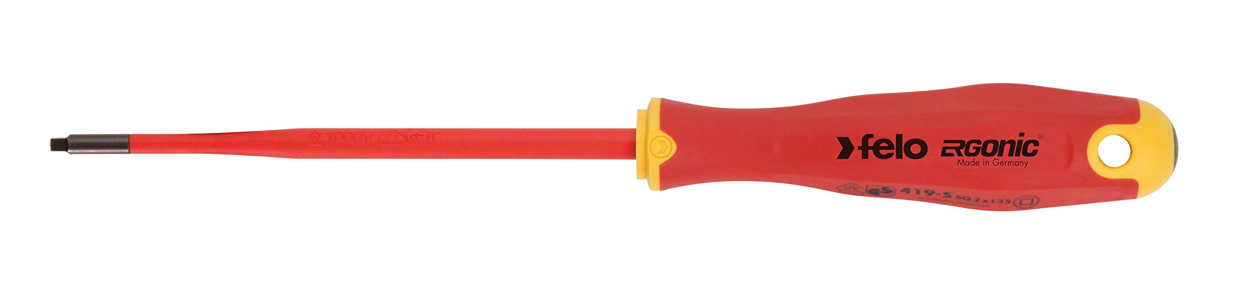 Insulated Square #1 Screwdriver - E-Slim for Electrical Work