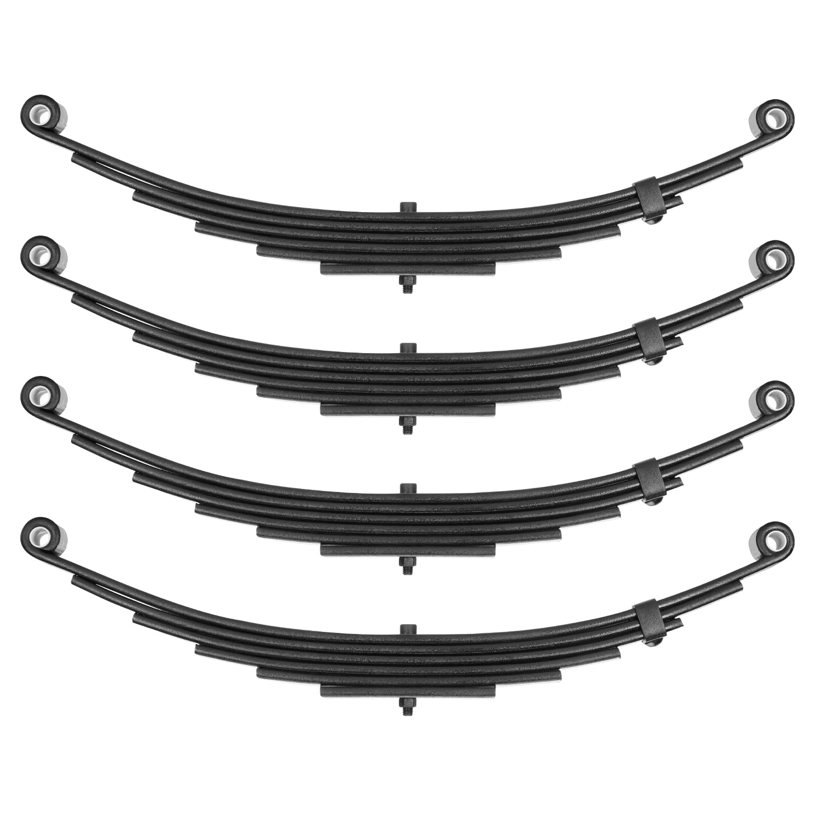 Heavy Duty Trailer Leaf Spring 6-Leaf Double Eye 3500 lbs Capacity for 7000 lbs Axle Suspension - 25-1/4