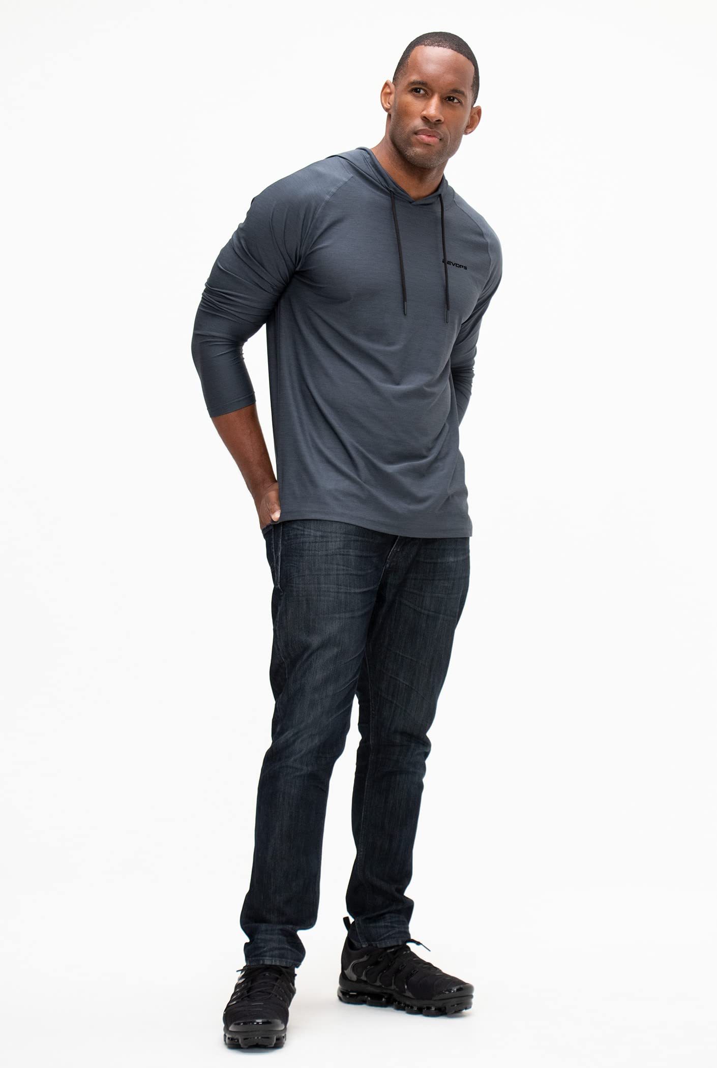 DEVOPS Men's Hoodie - Long Sleeve Pullover for Fishing, Hiking, Running & Workouts | Comfortable Athletic Shirt for Outdoor Activities & Gym Training