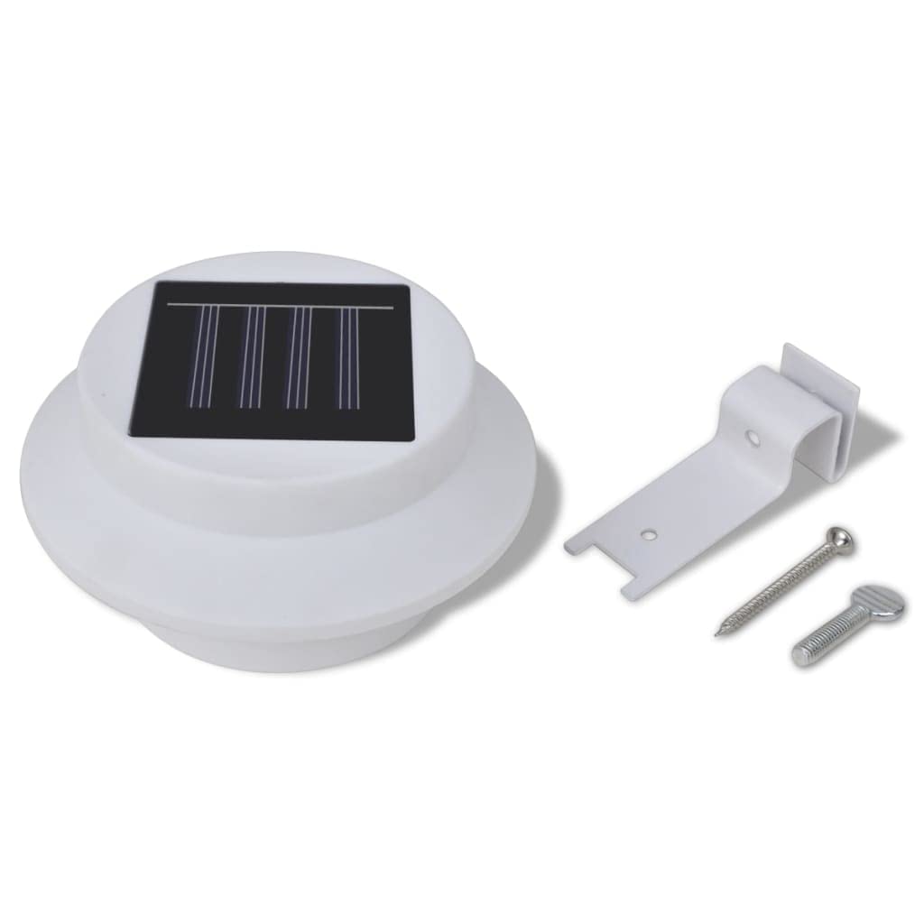 SKM Outdoor Solar Lights Set of 6 - Waterproof Fence Lights & Gutter Lights with White LED - Perfect for Garden, Pathway, Deck, and Patio Lighting