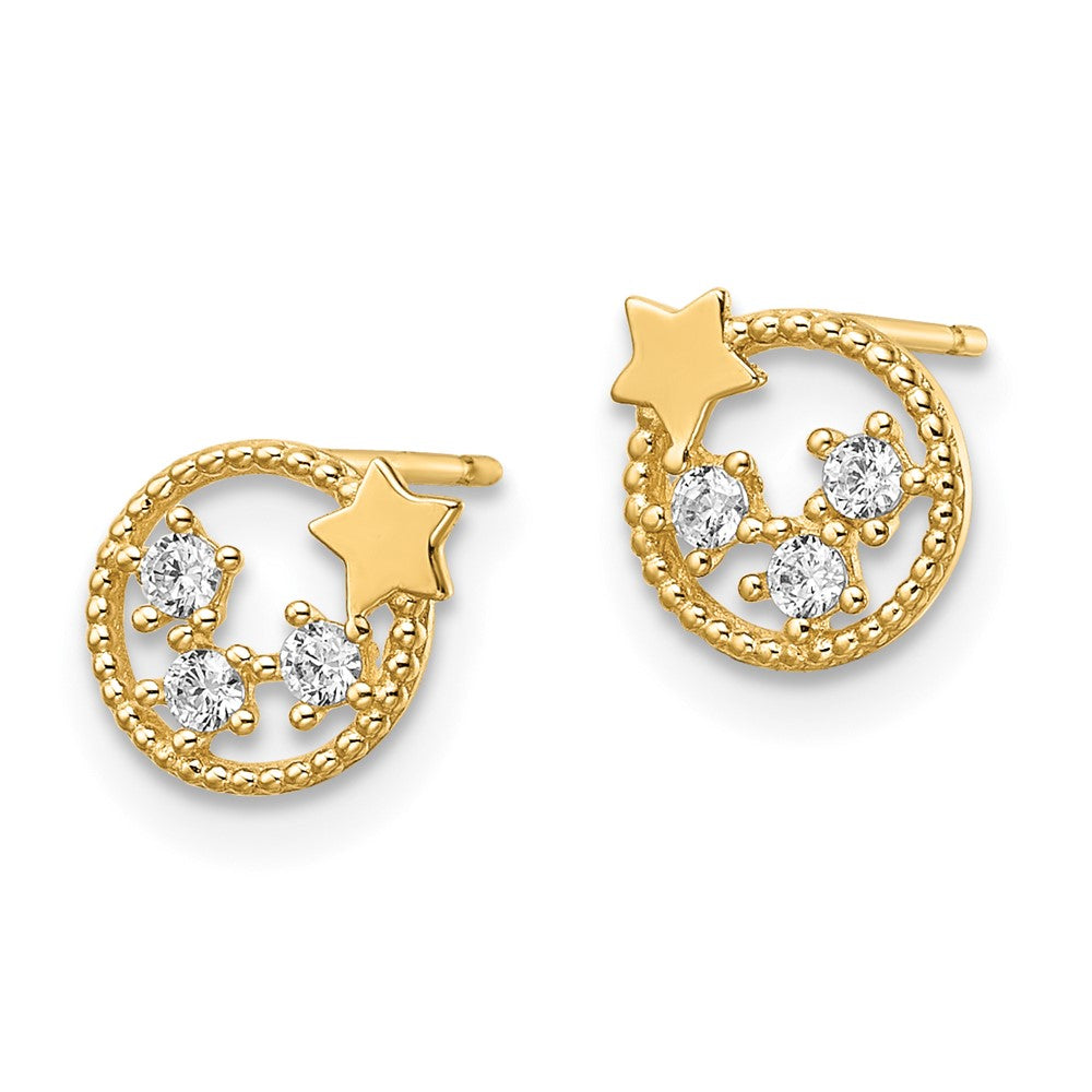 Gold CZ Star Stud Earrings for Women - Elegant Cubic Zirconia Post Earrings (Model YE2059) | Perfect for Parties, Weddings & Everyday Wear