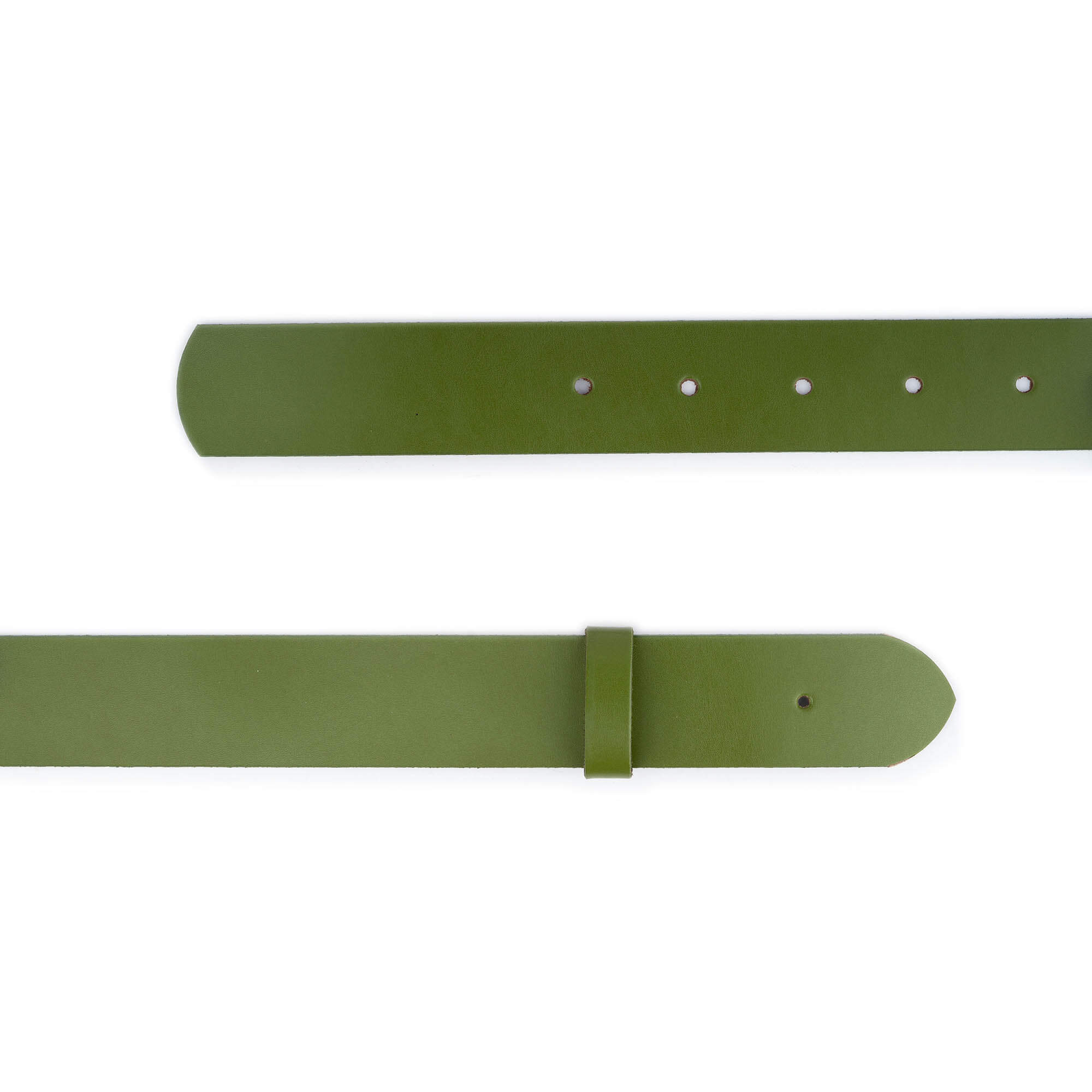 4.0 cm Olive Green Genuine Leather Belt for Men - Replacement Strap Compatible with Dunhill Buckles (Pre-Made Holes) - Perfect for Business, Casual & Formal Outfits